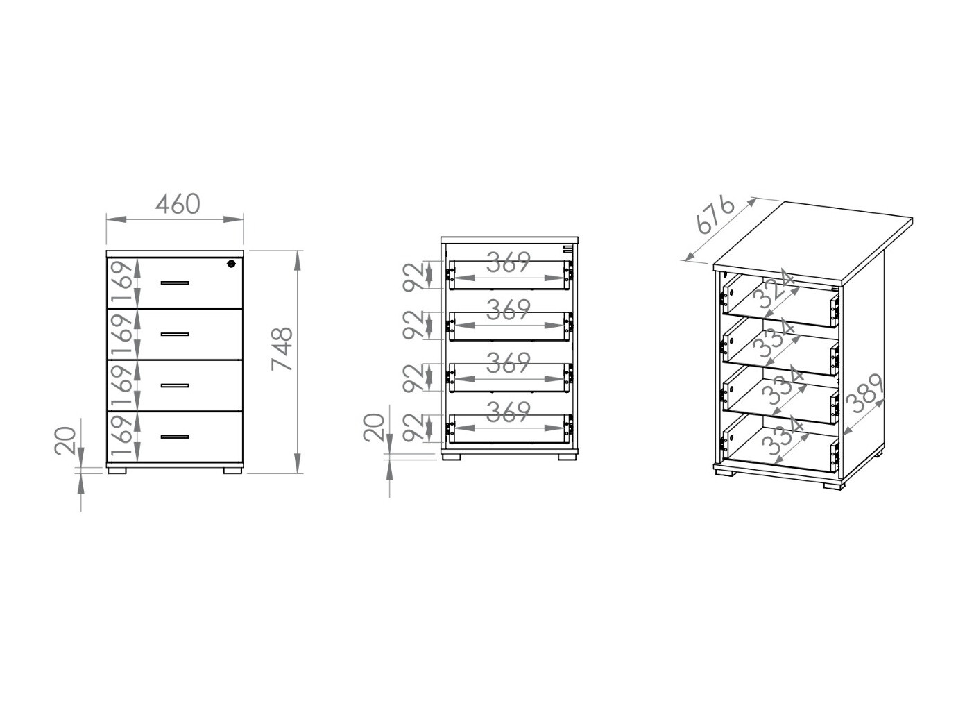 Тумба с ящиками Soremi 108