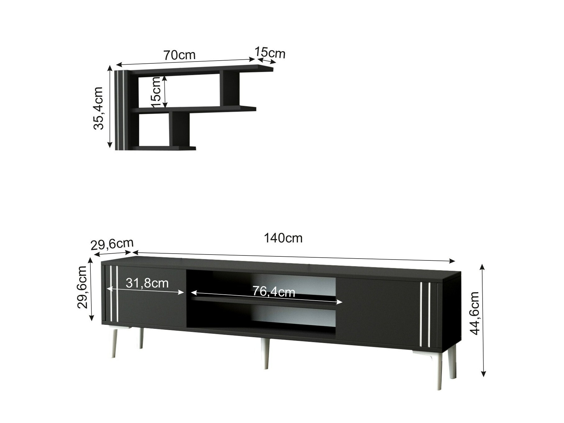 Viesistabas komplekts Kailua 2211 (Antracīts)