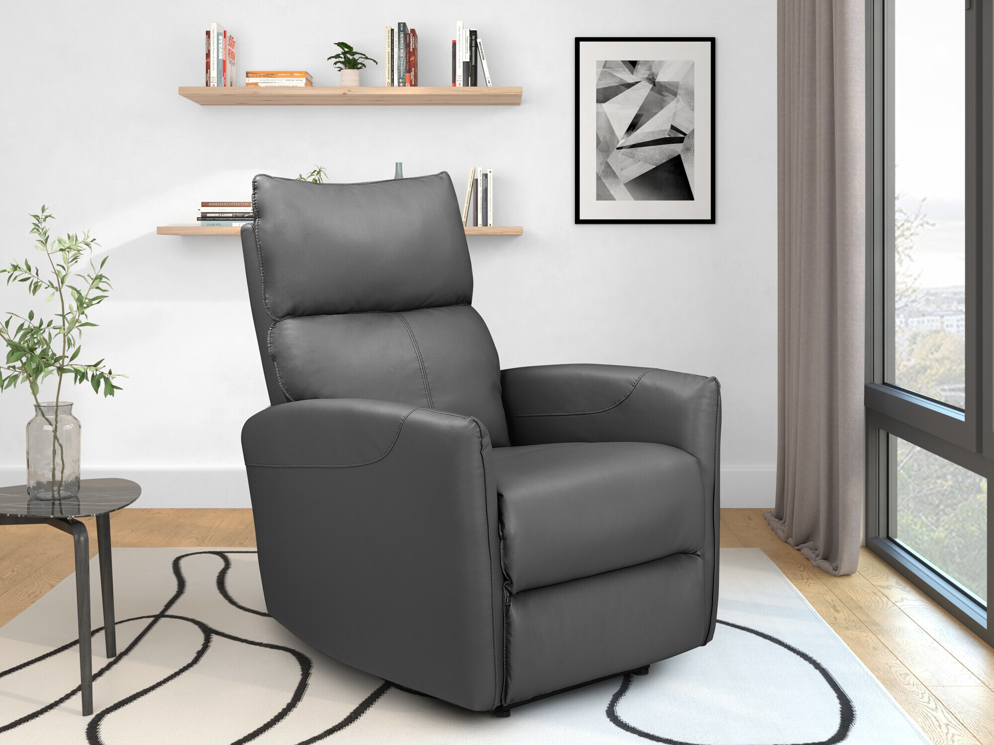Atpūtas krēsls reglainer Denton 1338 (Antracīts)
