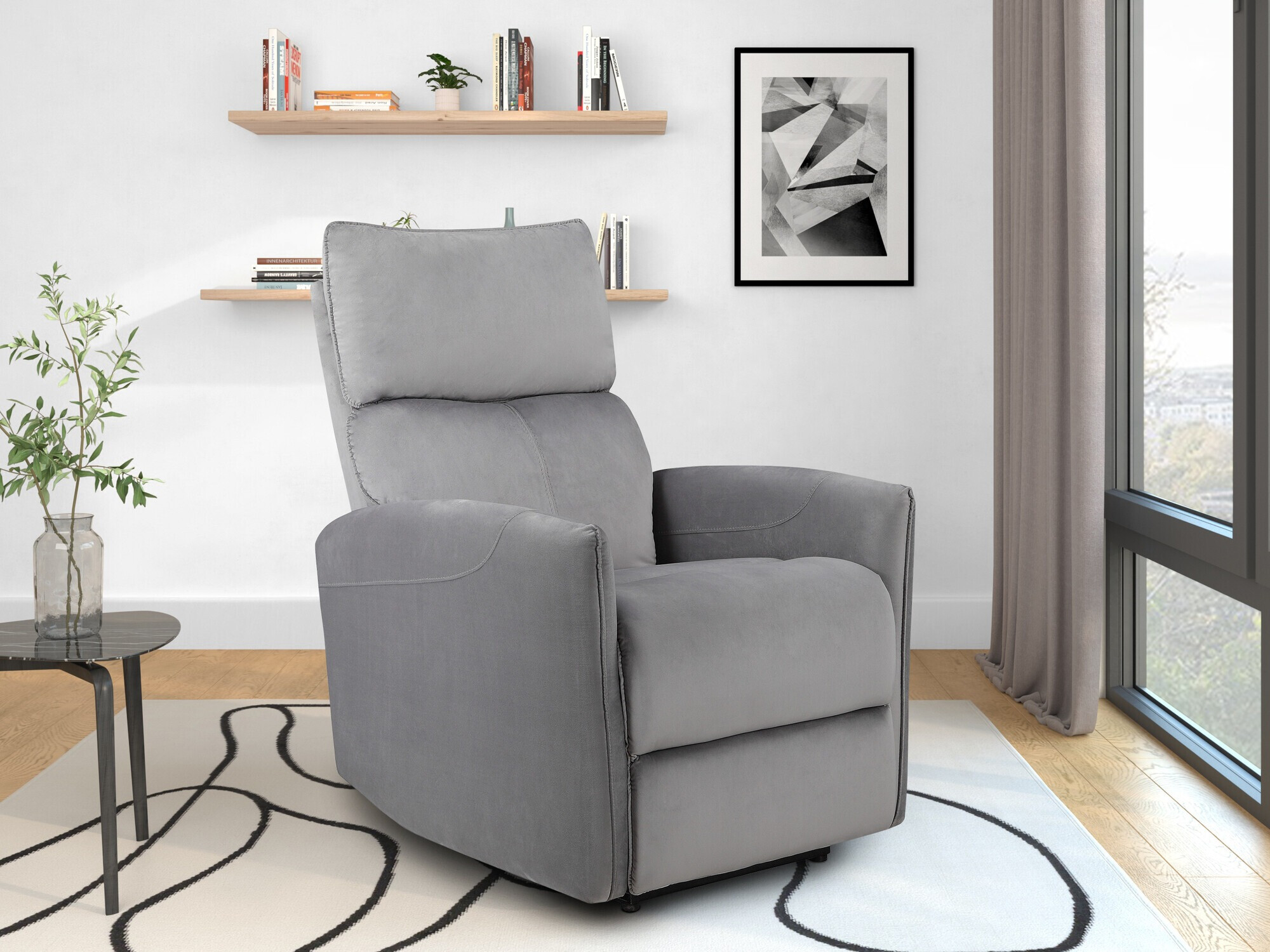 Atpūtas krēsls reglainer Denton 1339 (Pelēks)