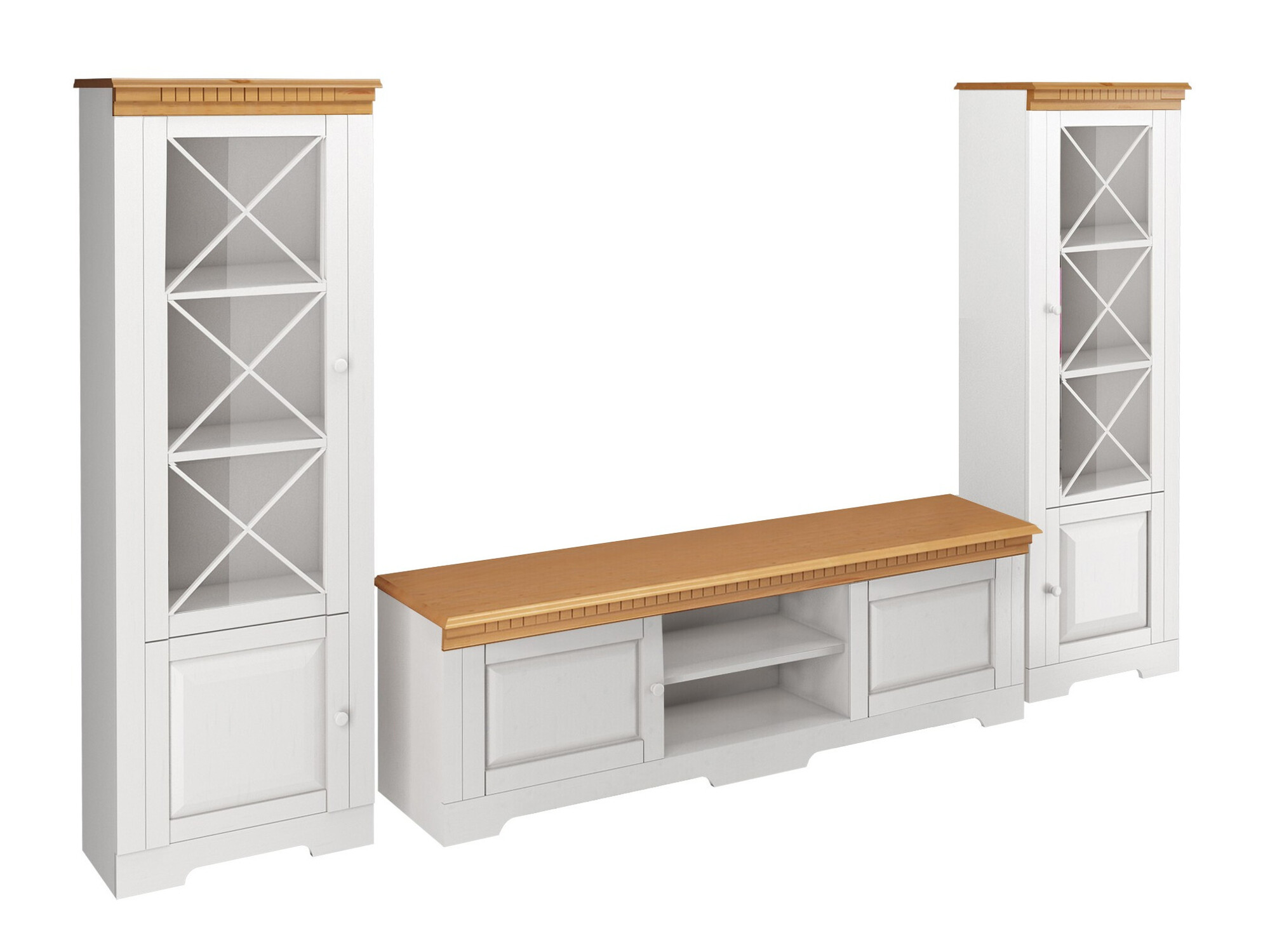 Viesistabas komplekts Cavfelo 112 (Balts + Medus ozols)