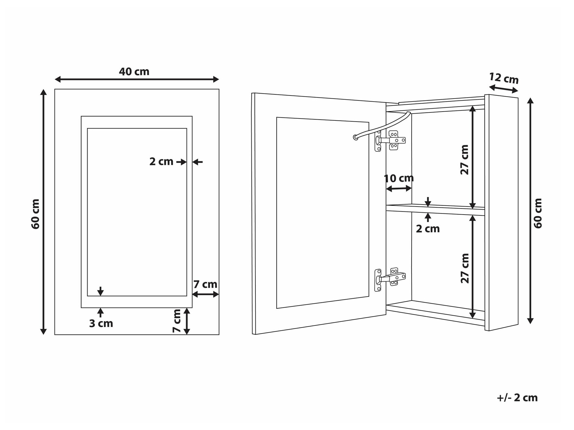 Vannas istabas skapis ar spoguli Berwyn 2162 (Melns)