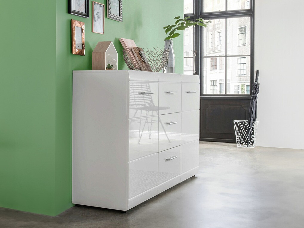 Kомод Livromu 108 (Глянцевый белый + Белый)