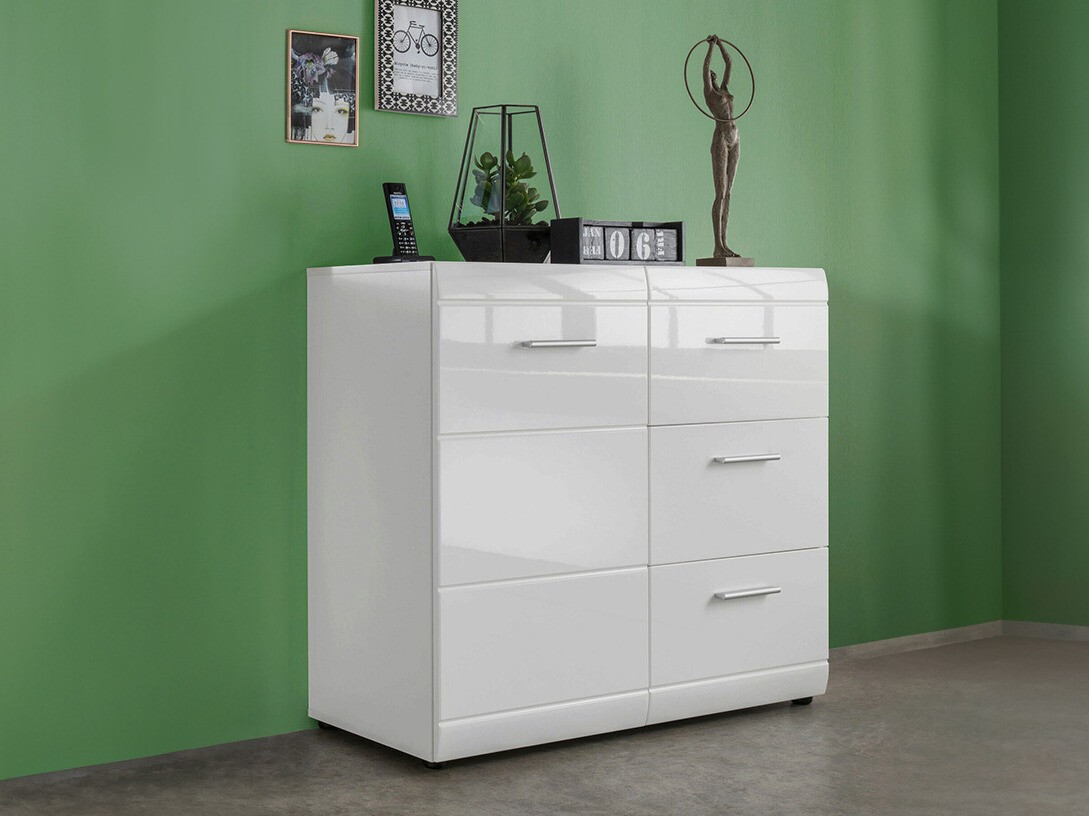 Kомод Livromu 109 (Глянцевый белый + Белый)