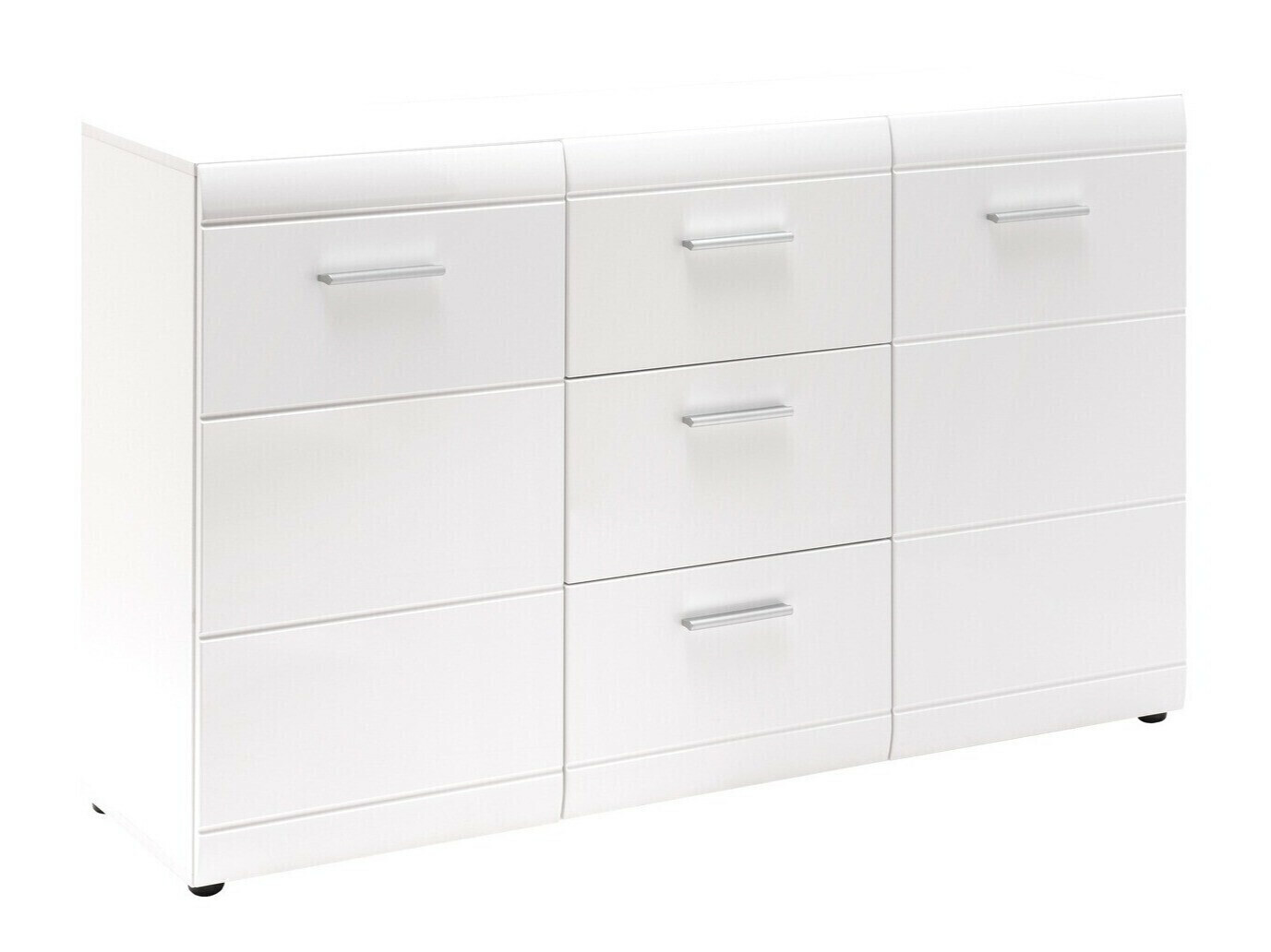 Kumode Livromu 108 (Glancēts balts + Balts)