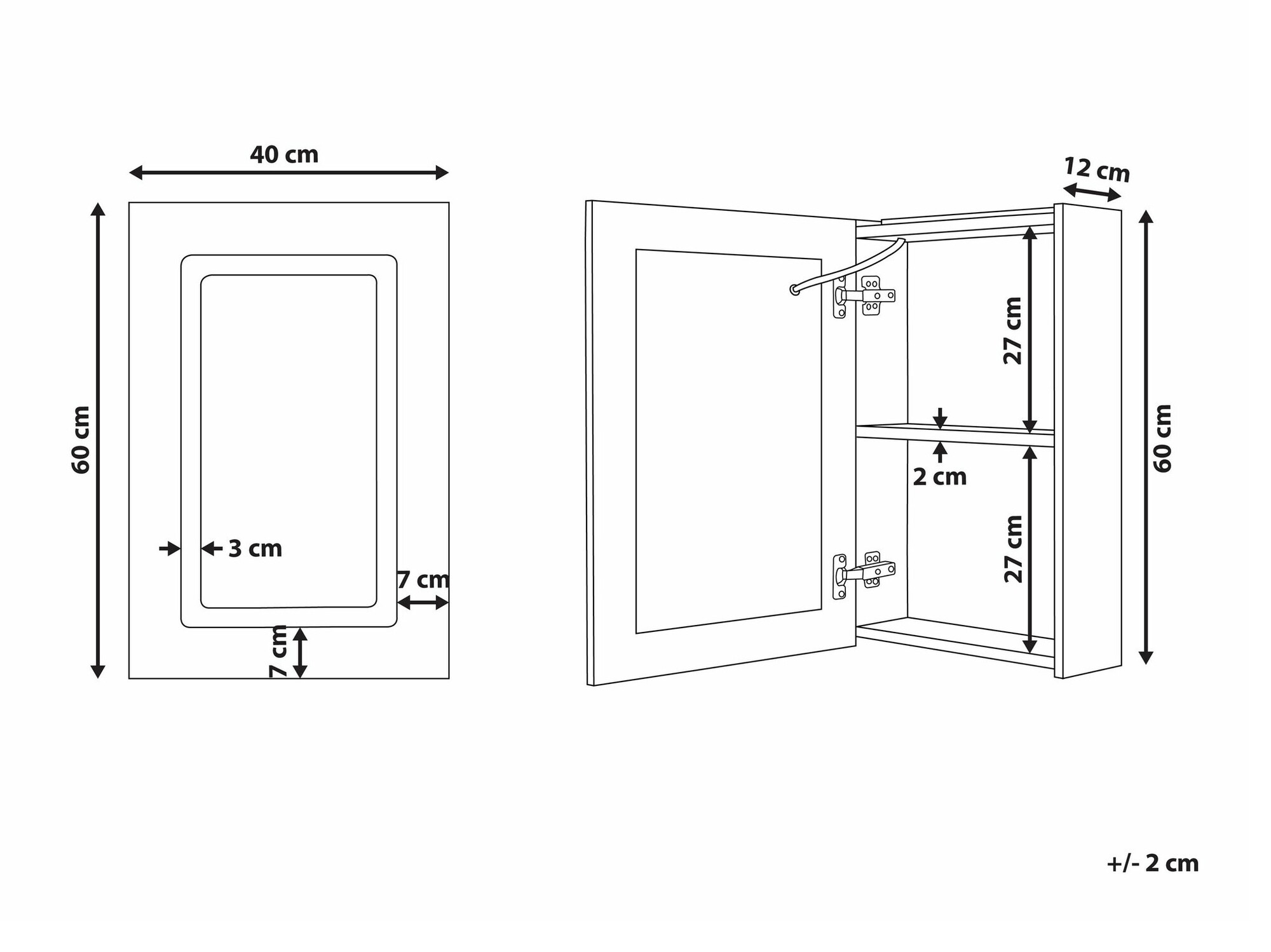 Vannas istabas skapis ar spoguli Berwyn 2165 (Balts)