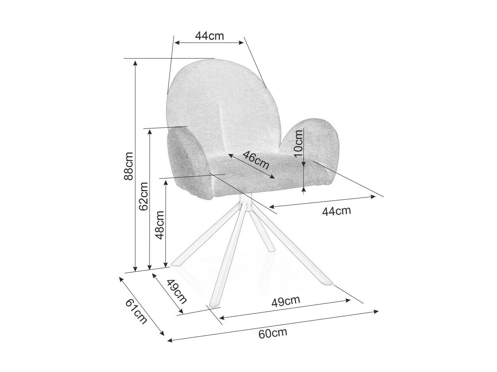 Krēsls Detroit 411 (Pelēks)