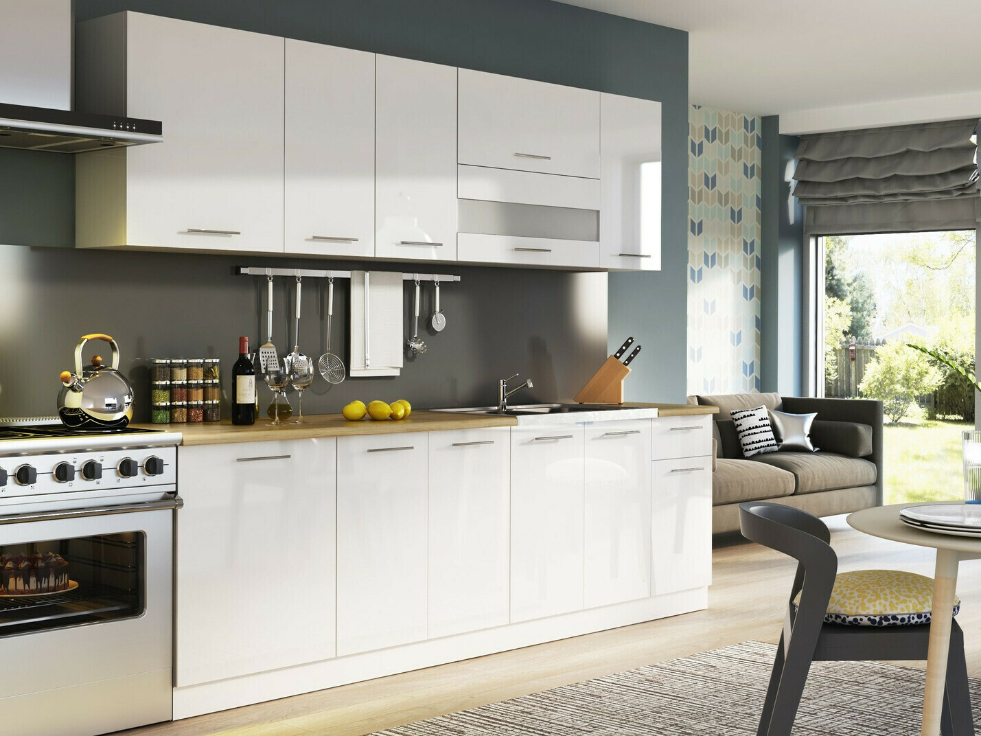 Moduļu piekarams skapis Tiffa White 124