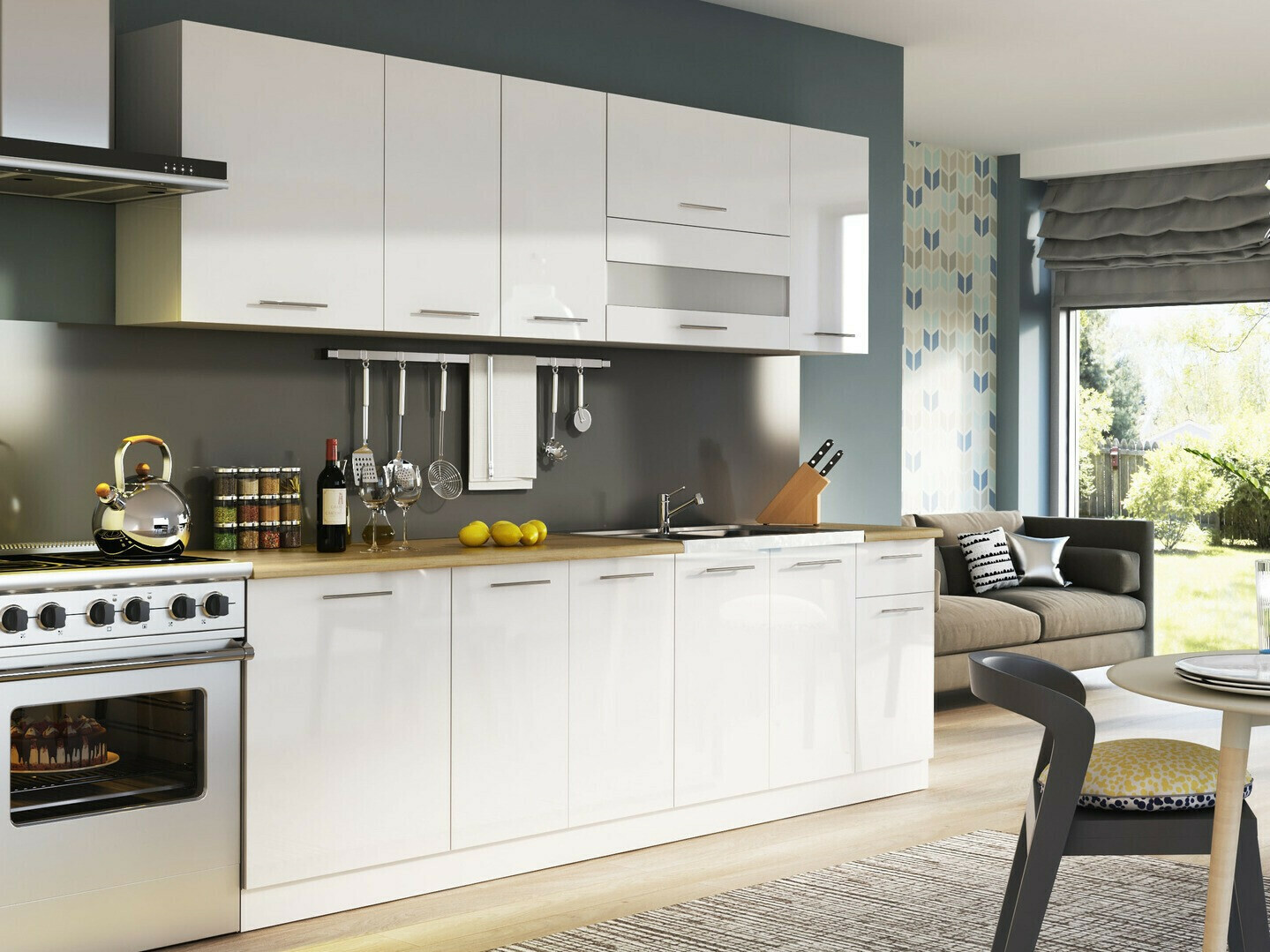 Moduļu piekarams skapis Tiffa White 125