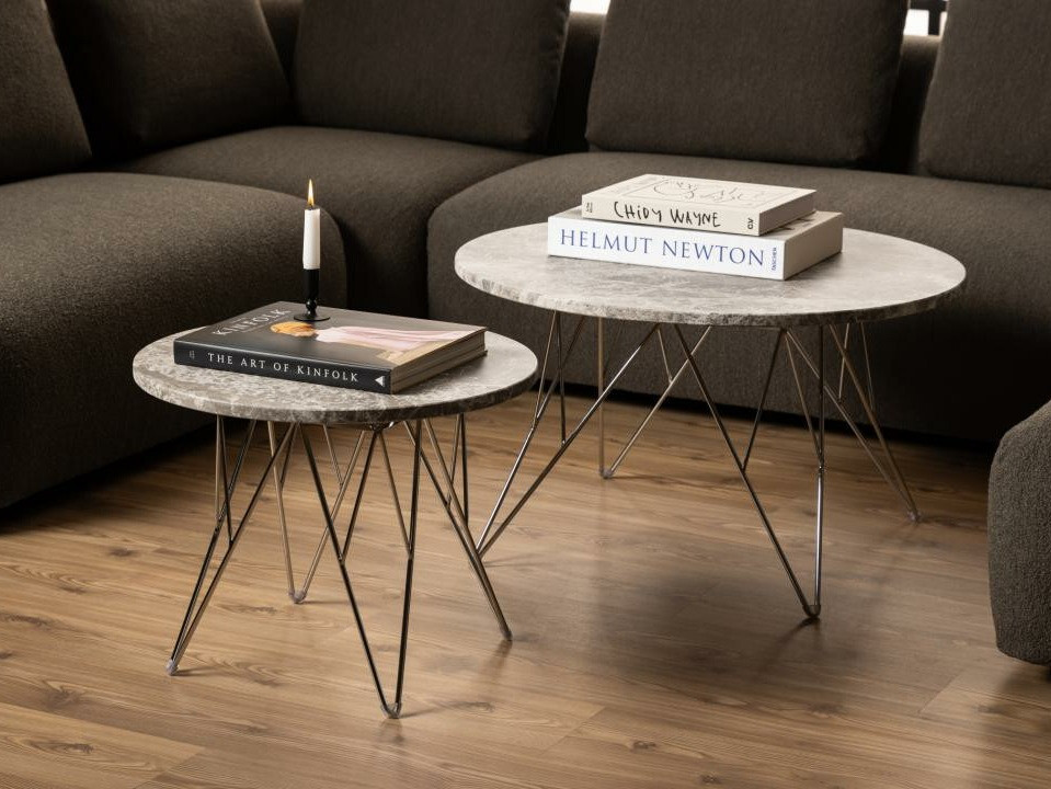 Журнальный столик Norsica 820 (Серый + Серебряный)