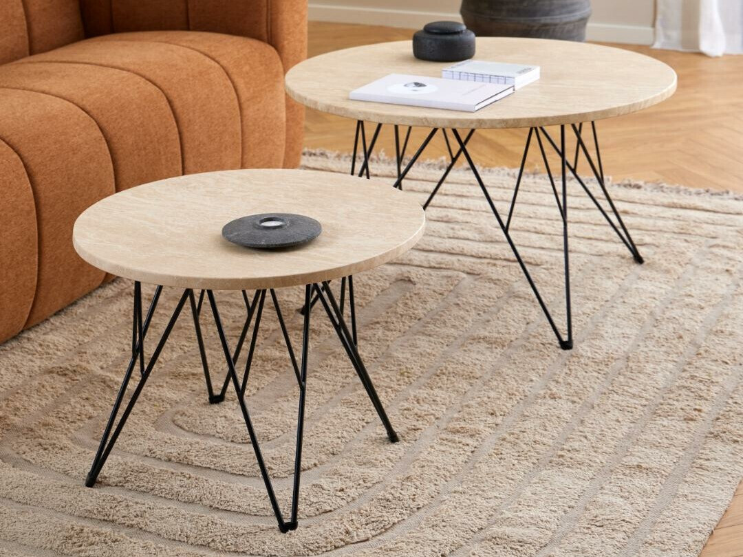 Žurnālu galdiņš Norsica 820 (Bēšs + Melns)