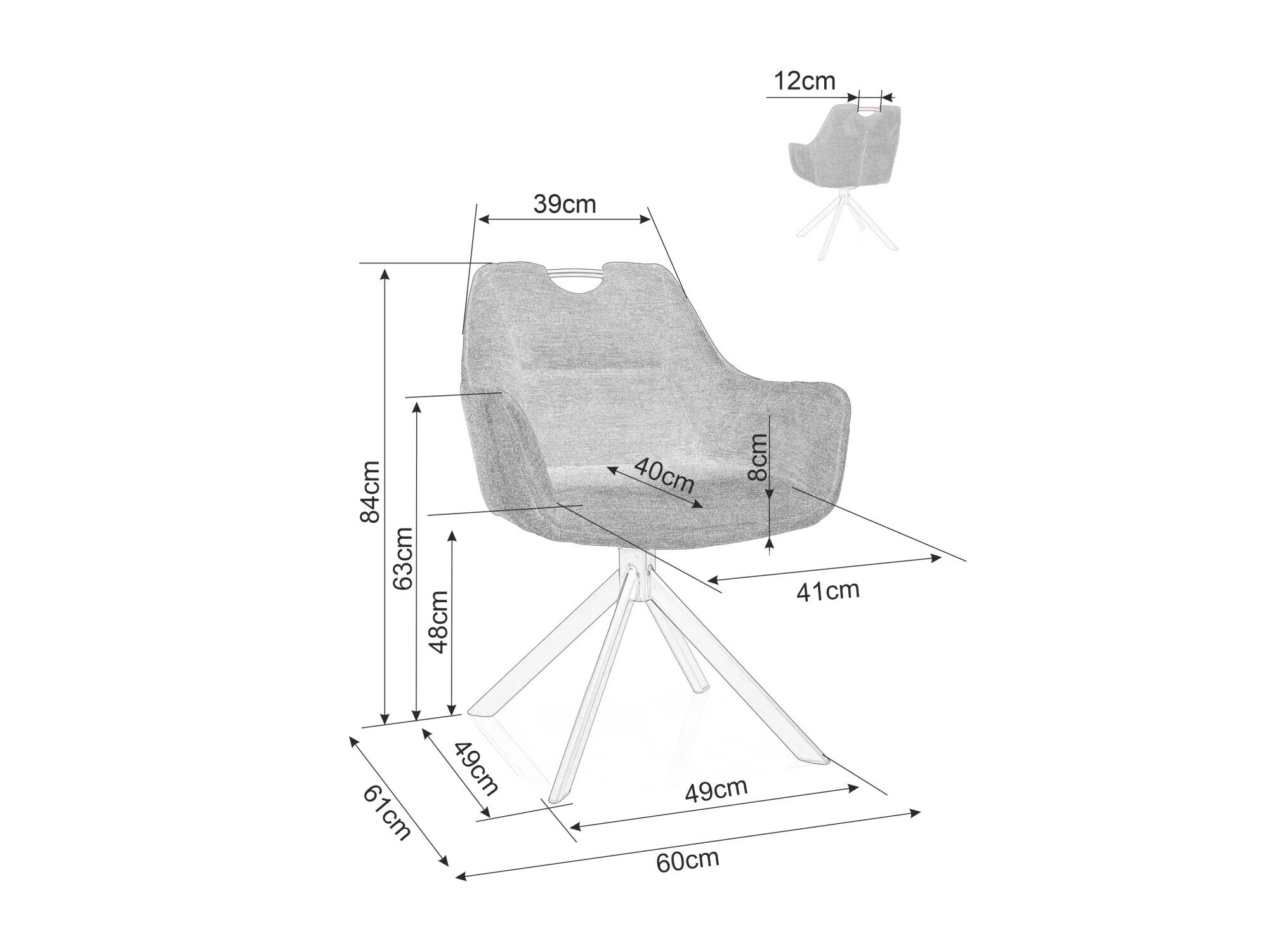 Krēsls Detroit 416 (Gaiši pelēks)