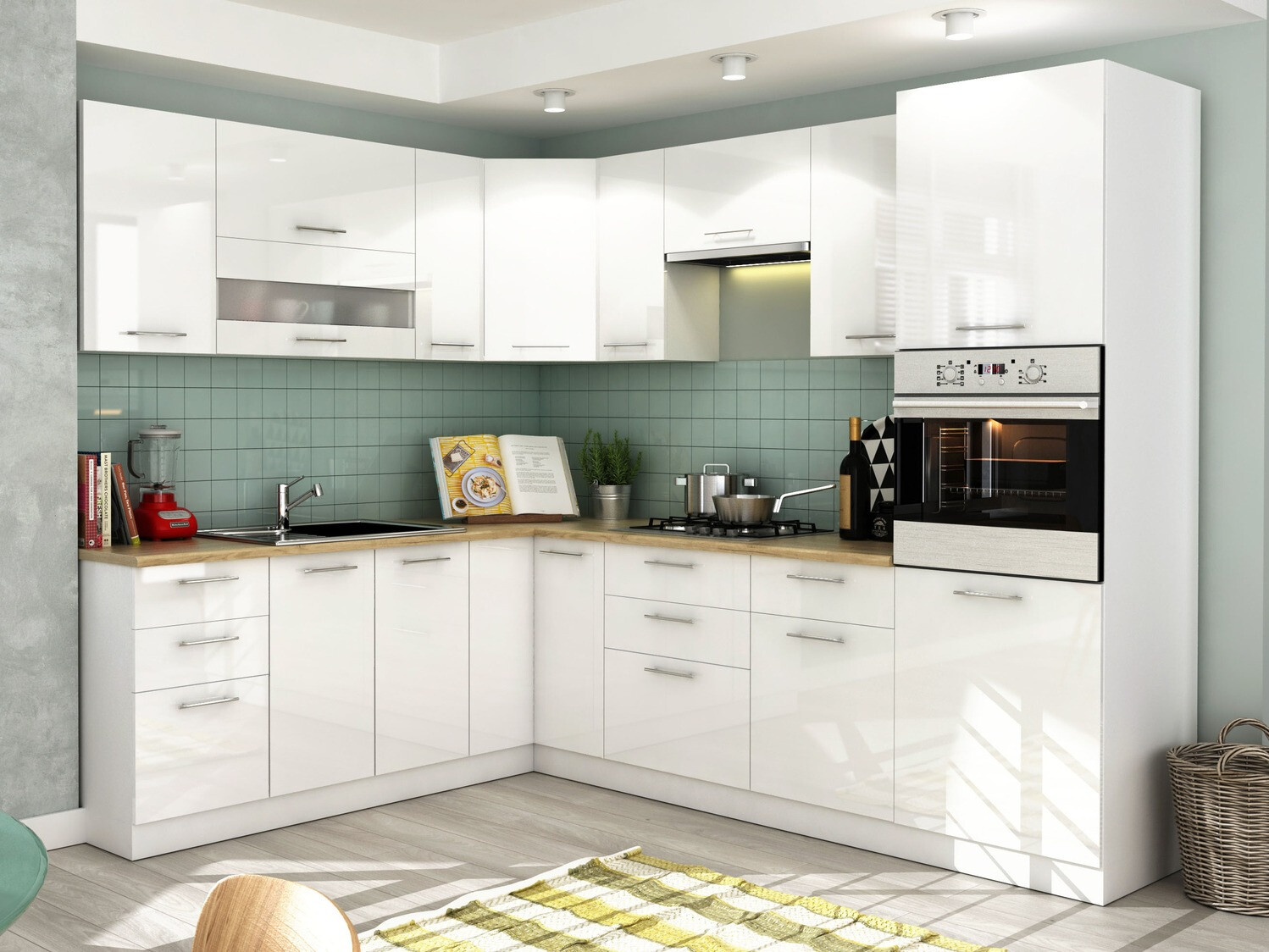 Moduļu skapis ar durvīm Tiffa White 139