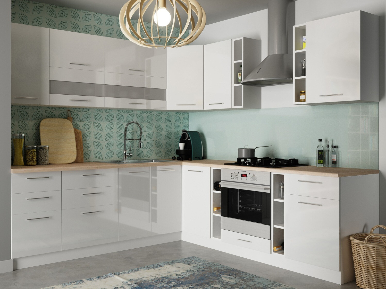 Moduļu skapis ar durvīm Tiffa White 140