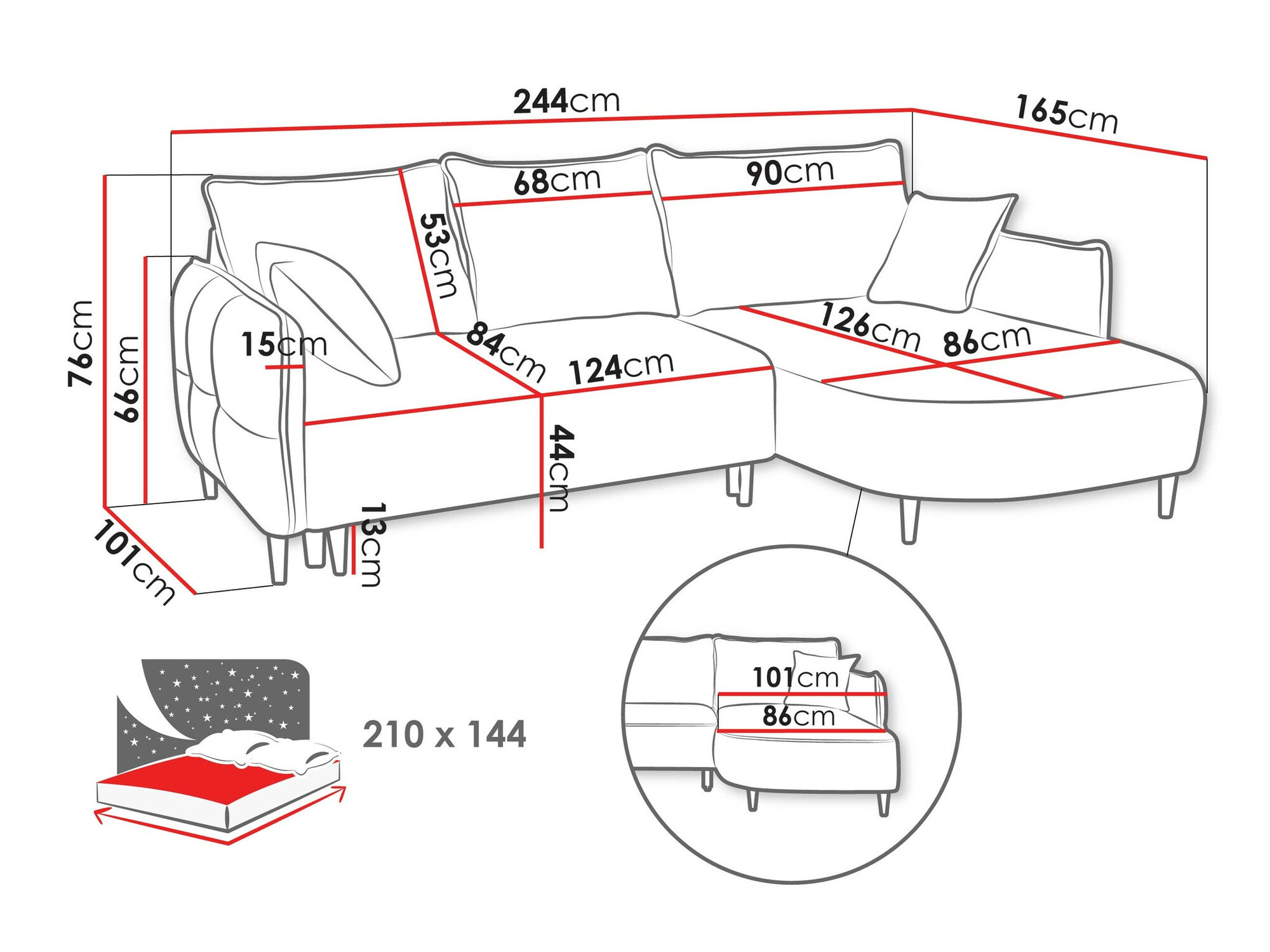 Угловой диван TrendyNest 101 (Onega 11)