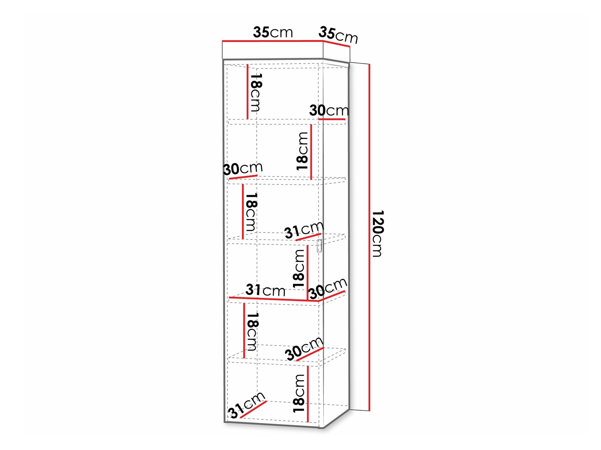 Piekarams vannas istabas skapītis Natar (Balts + Glancēts balts)