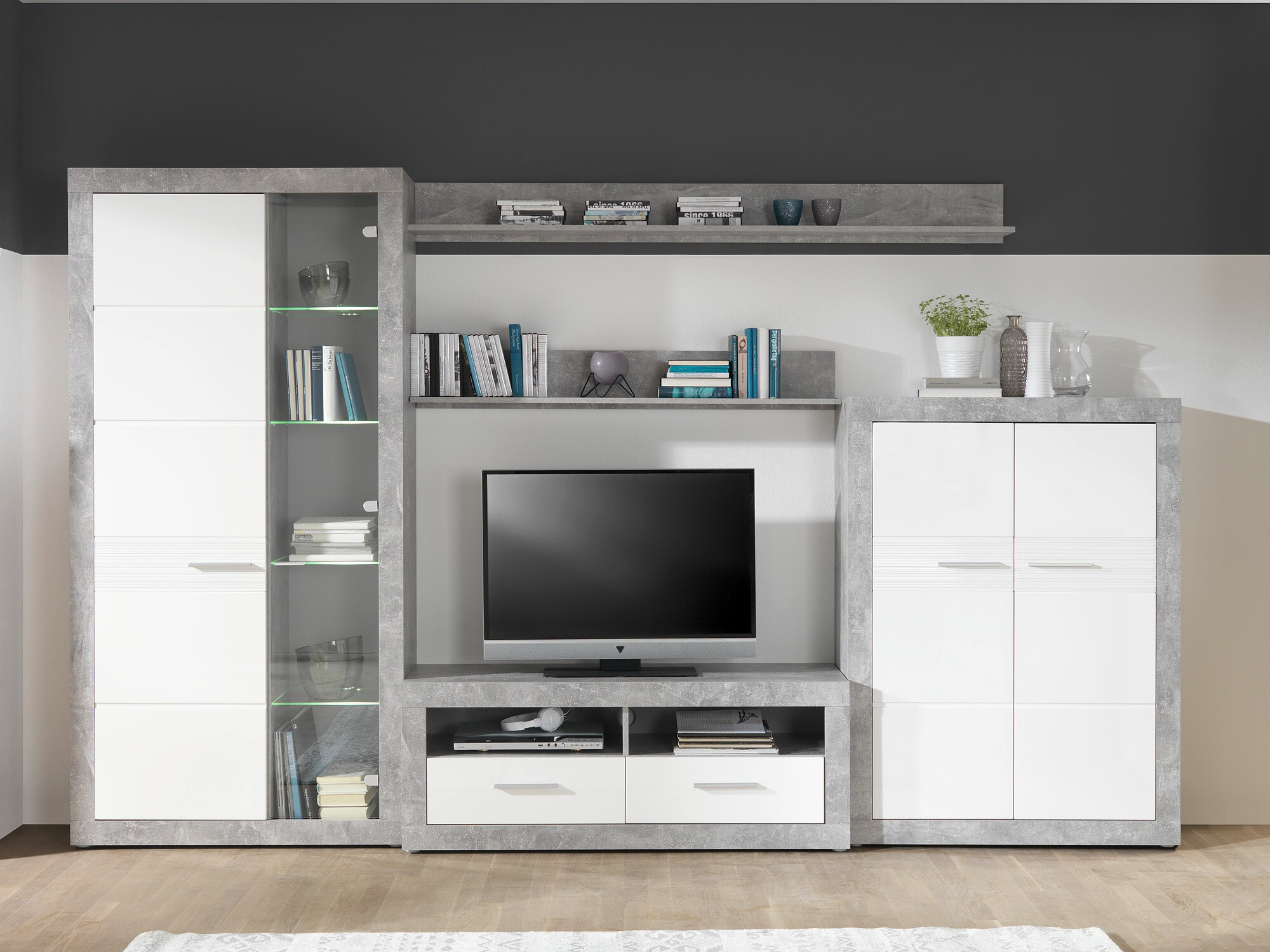 Skapis Romfera 104 (Balts + Pelēks)