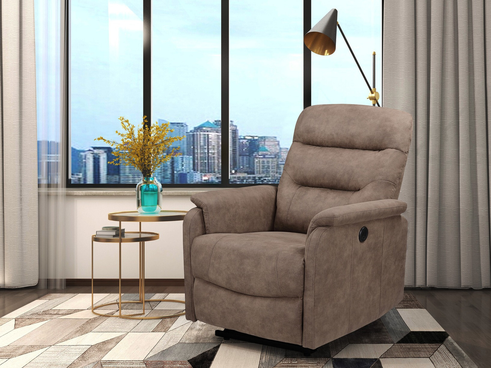 Atpūtas krēsls reglainer Denton 1347 (Taupe)