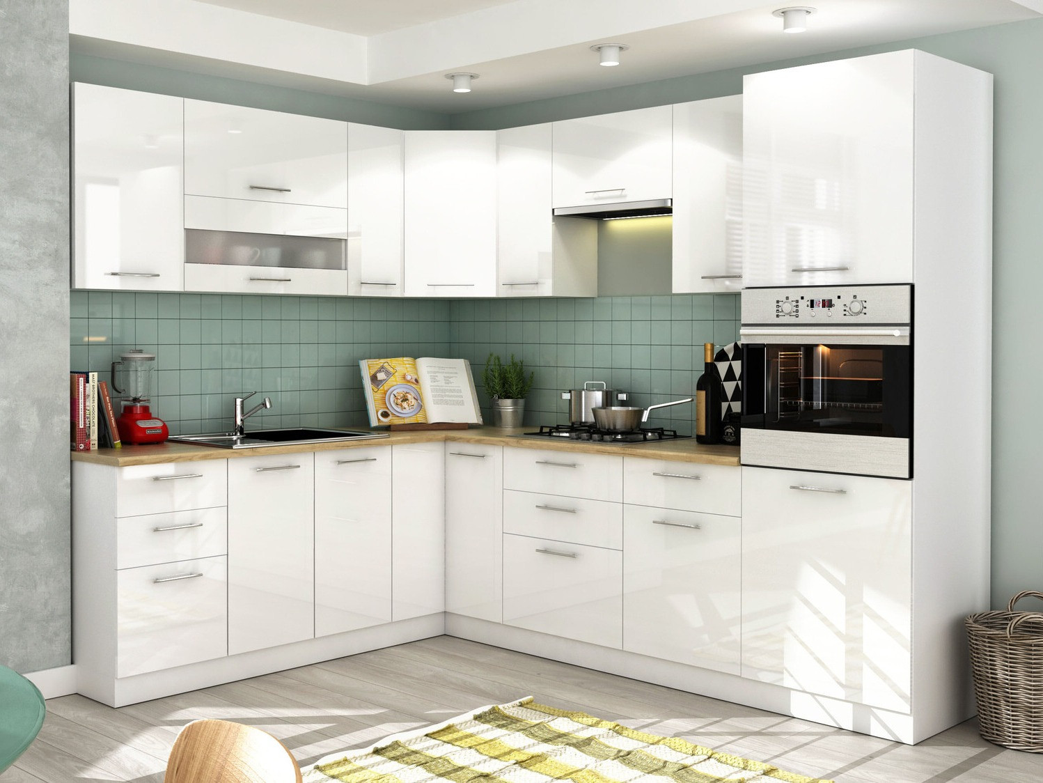 Moduļu stūra skapis Tiffa White 148