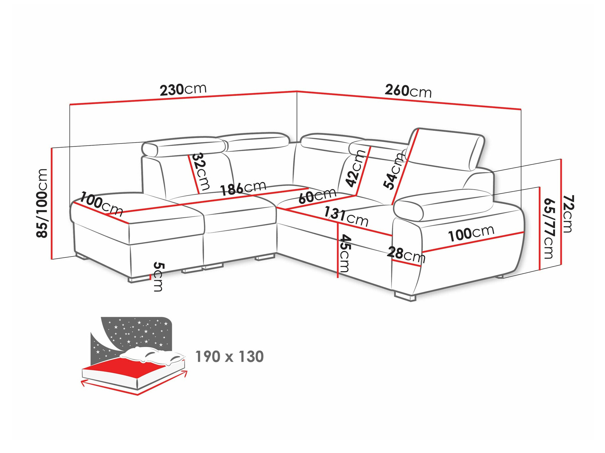 Угловой диван Columbus 228 (Aragon 14)