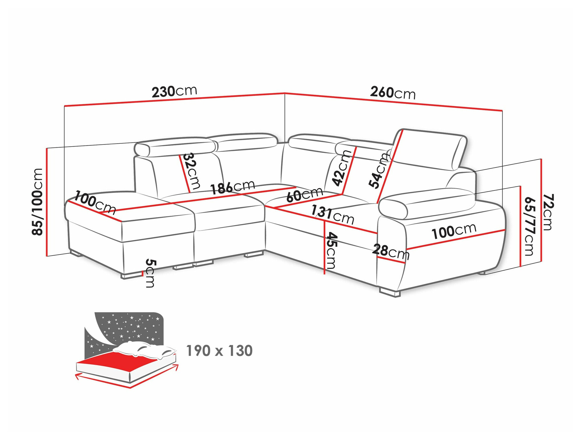 Угловой диван Columbus 228 (Paros 02)