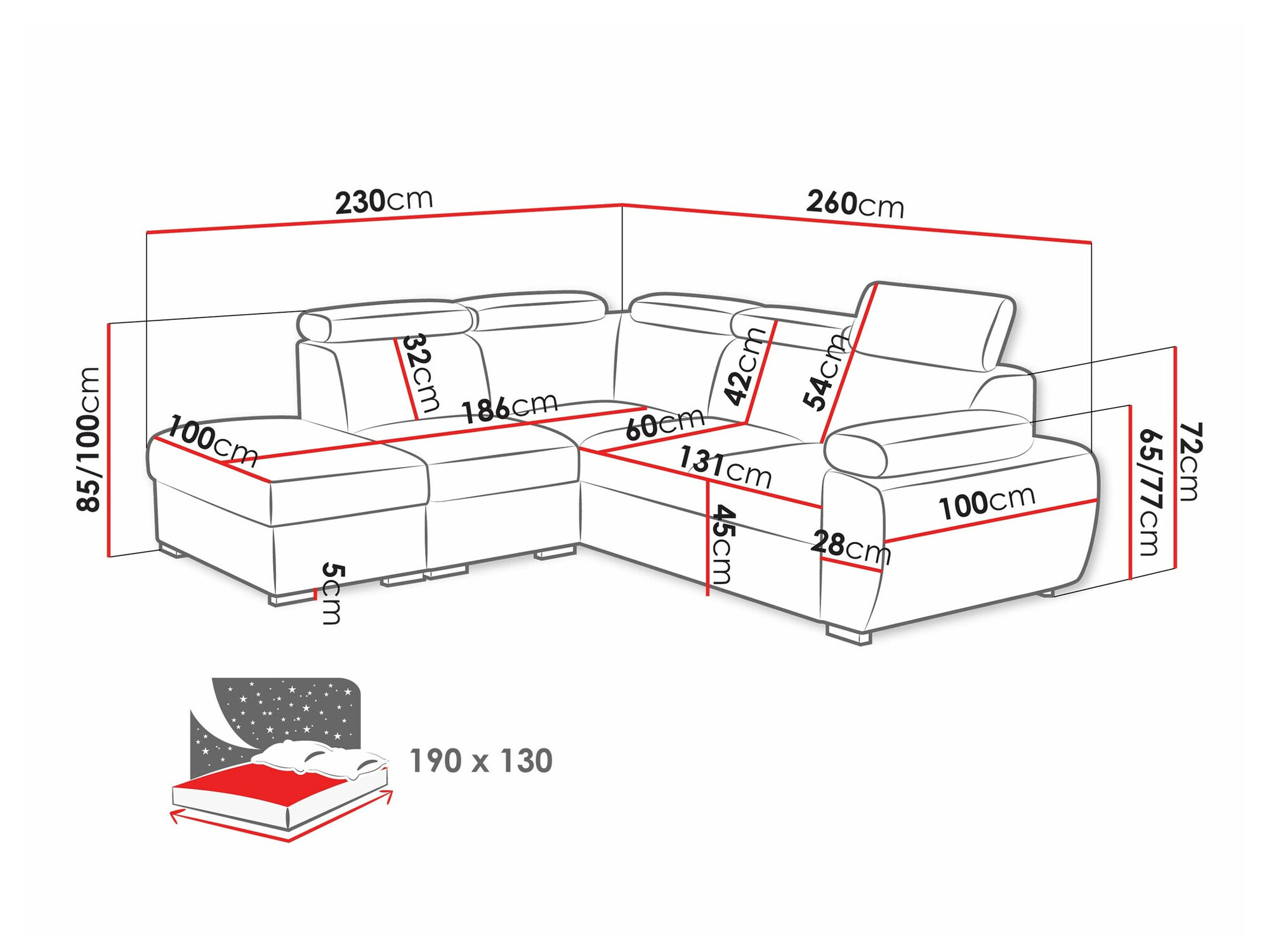 Угловой диван Columbus 228 (Paros 04)