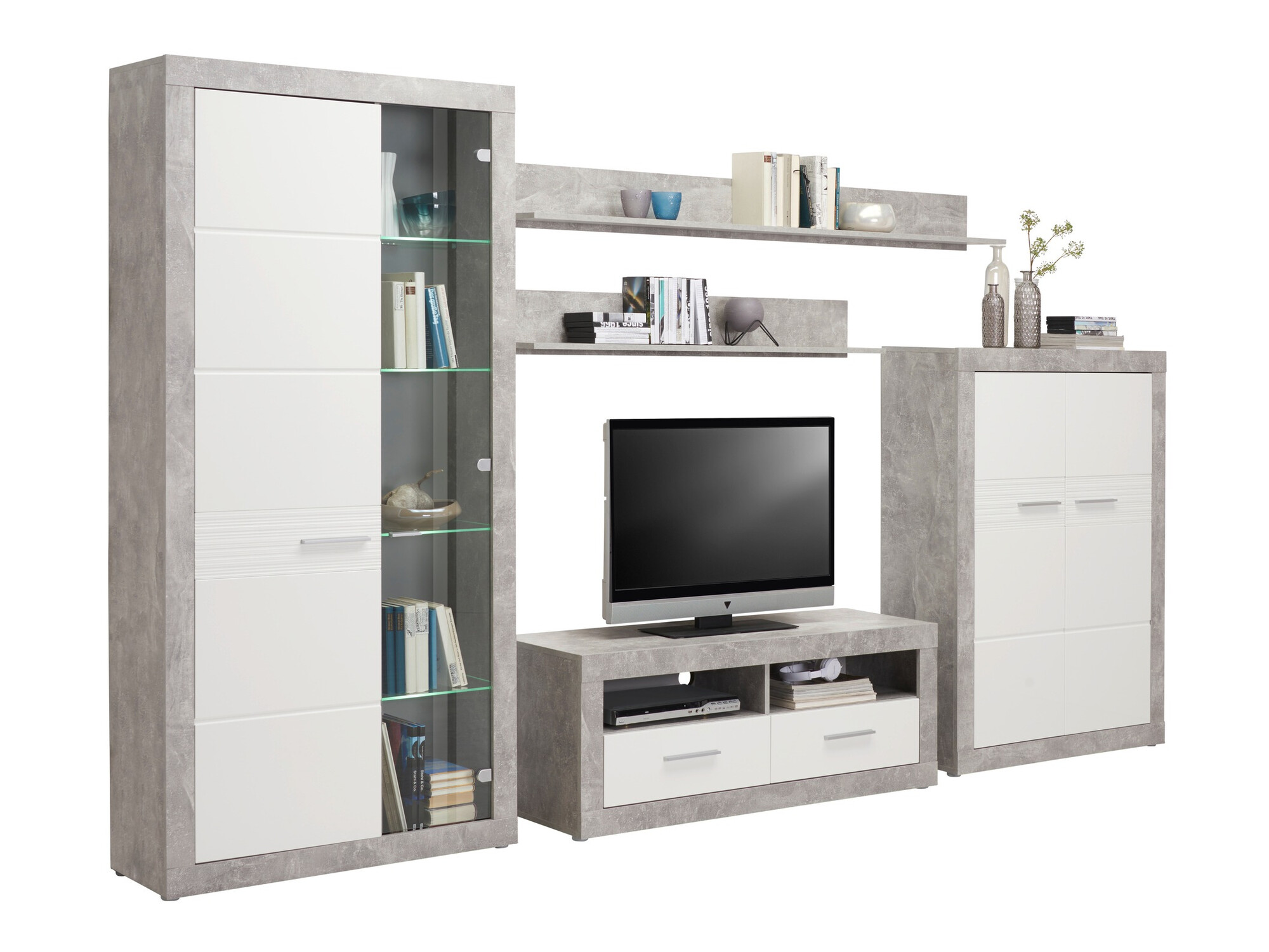 Viesistabas komplekts Romfera 115 (Pelēks + Balts)