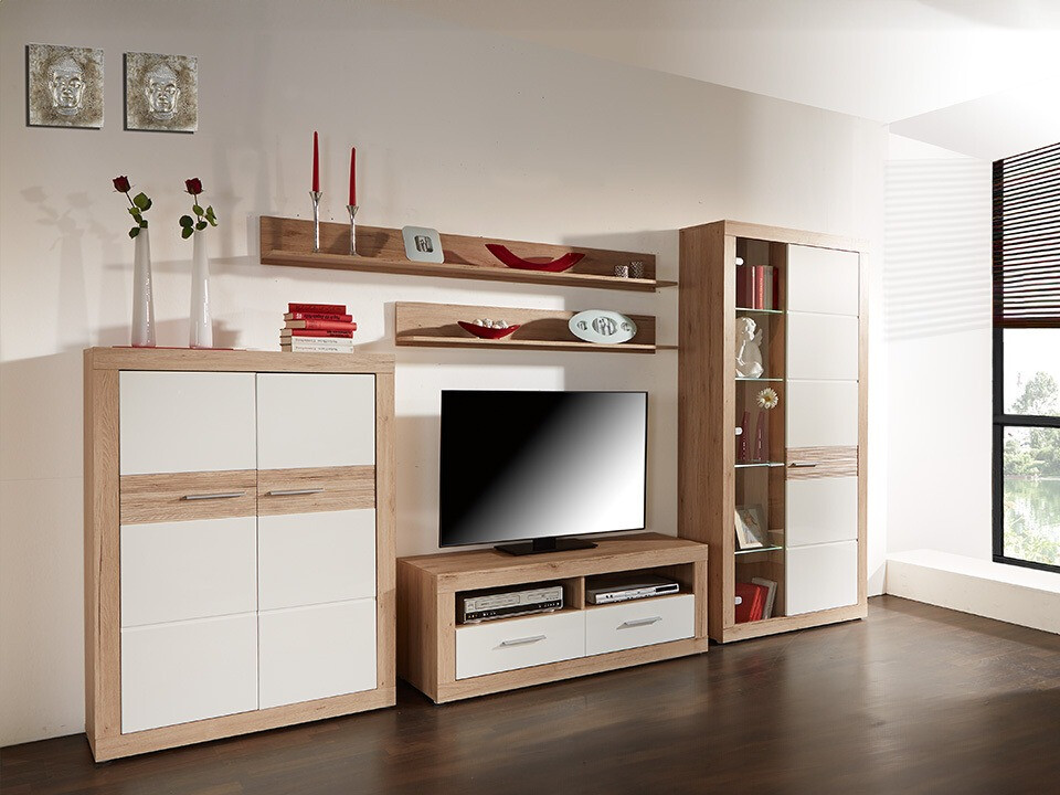 Viesistabas komplekts Romfera 115 (Sanremo ozols + Balts)