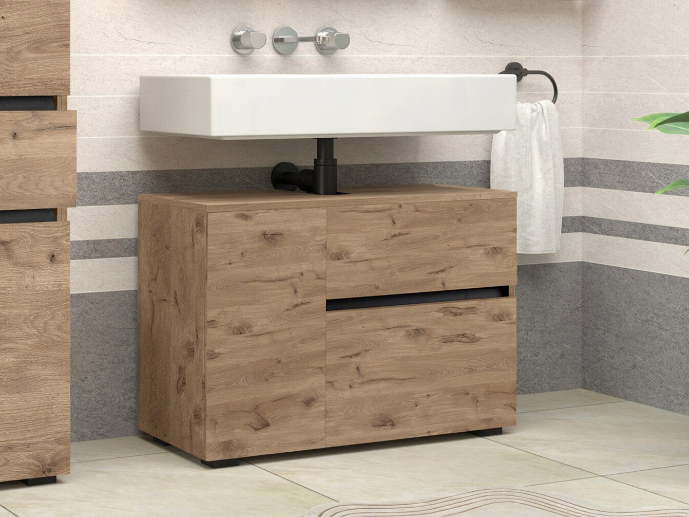 Piekarams vannas istabas skapītis izlietnei Soncamu 107 (Ozols)