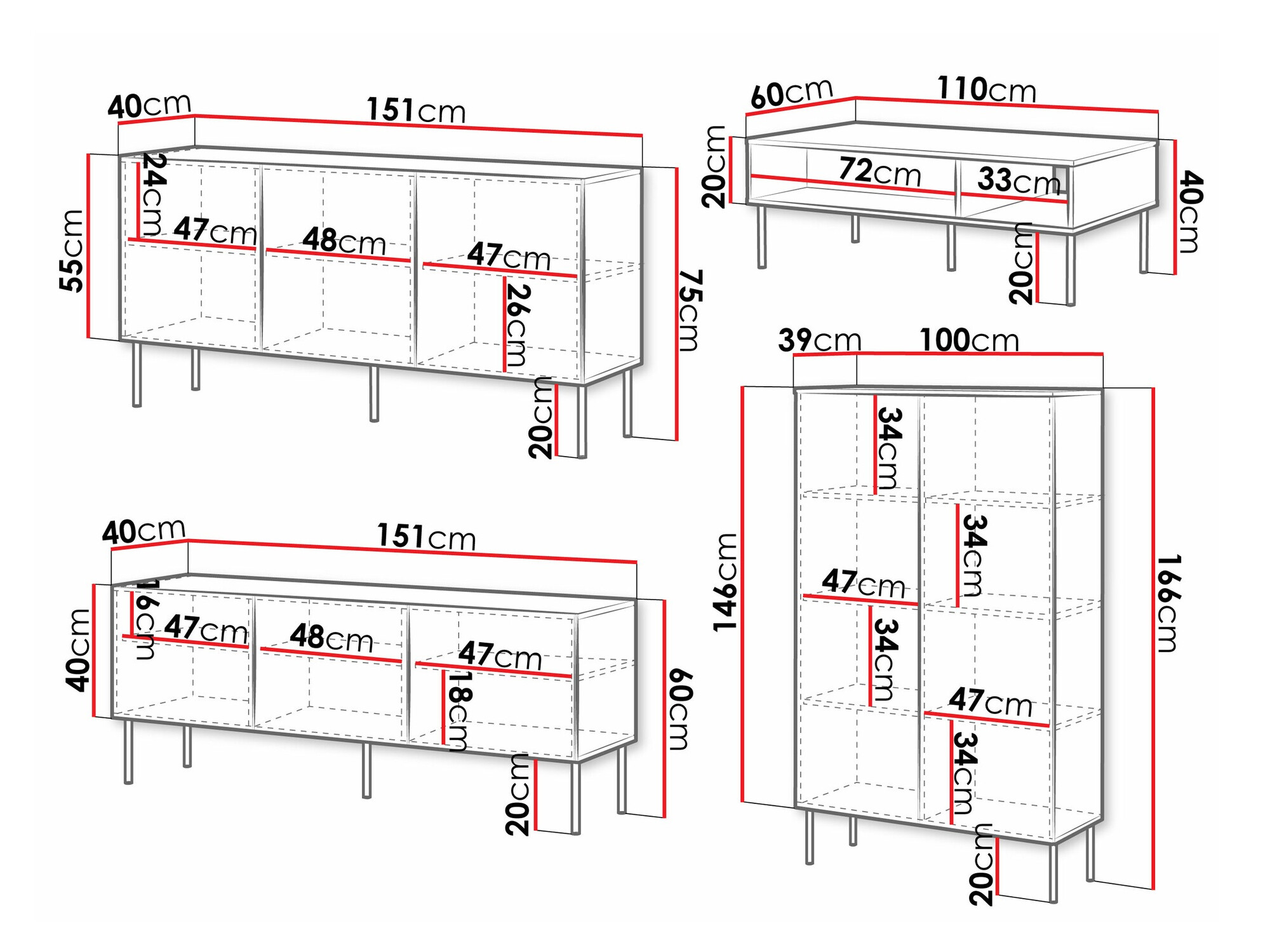 Viesistabas komplekts Monciru 106 (Balts)