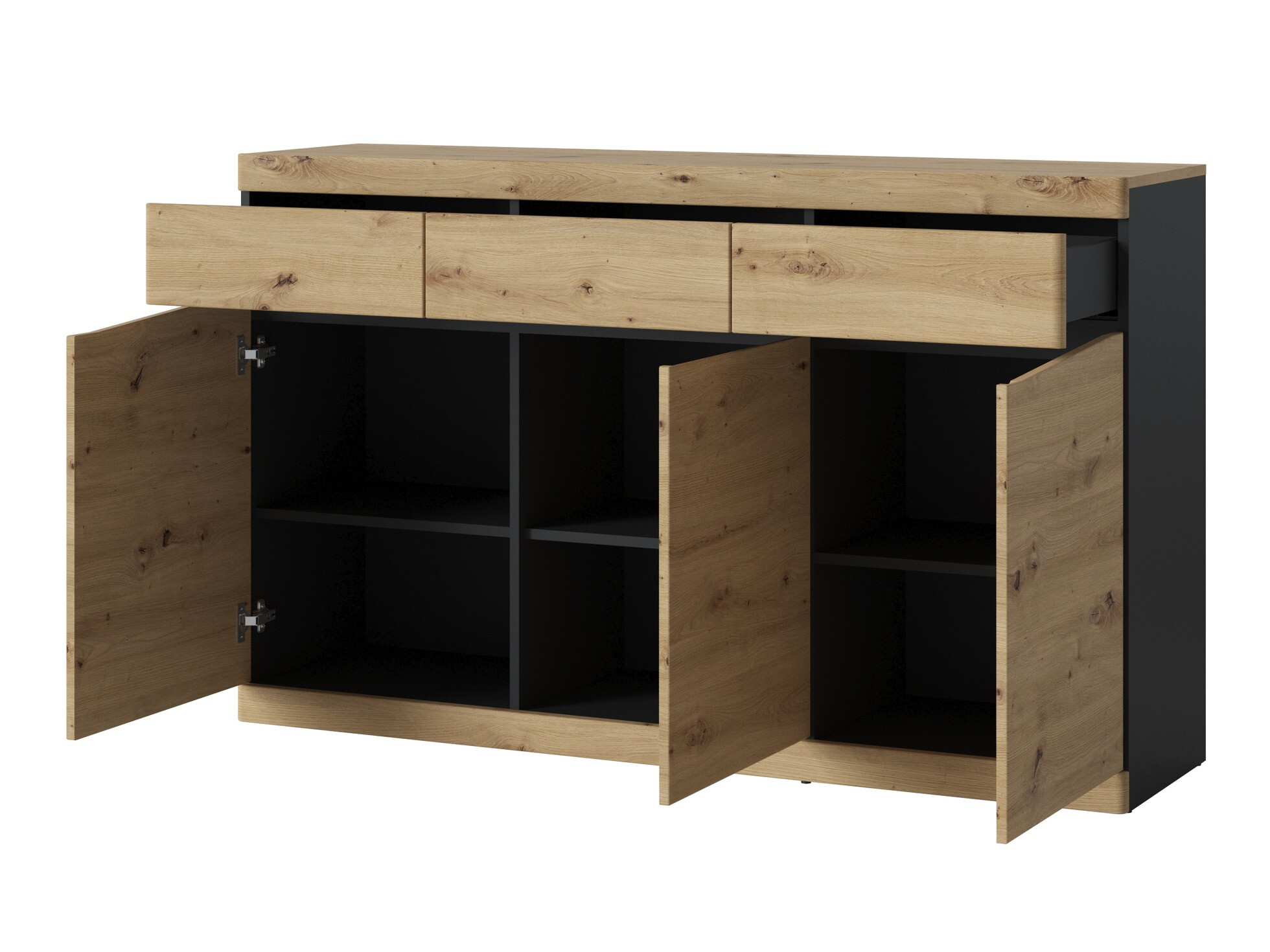 Kомод Venlori 123 (Антрацит + Artisan дуб)