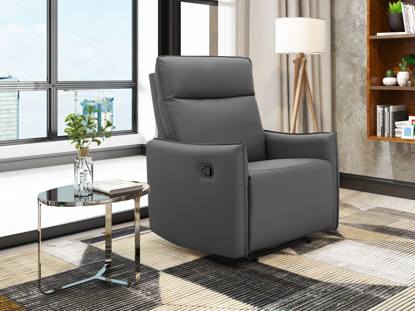 Krēsls reglainer Tulsa 643 (Pelēks)