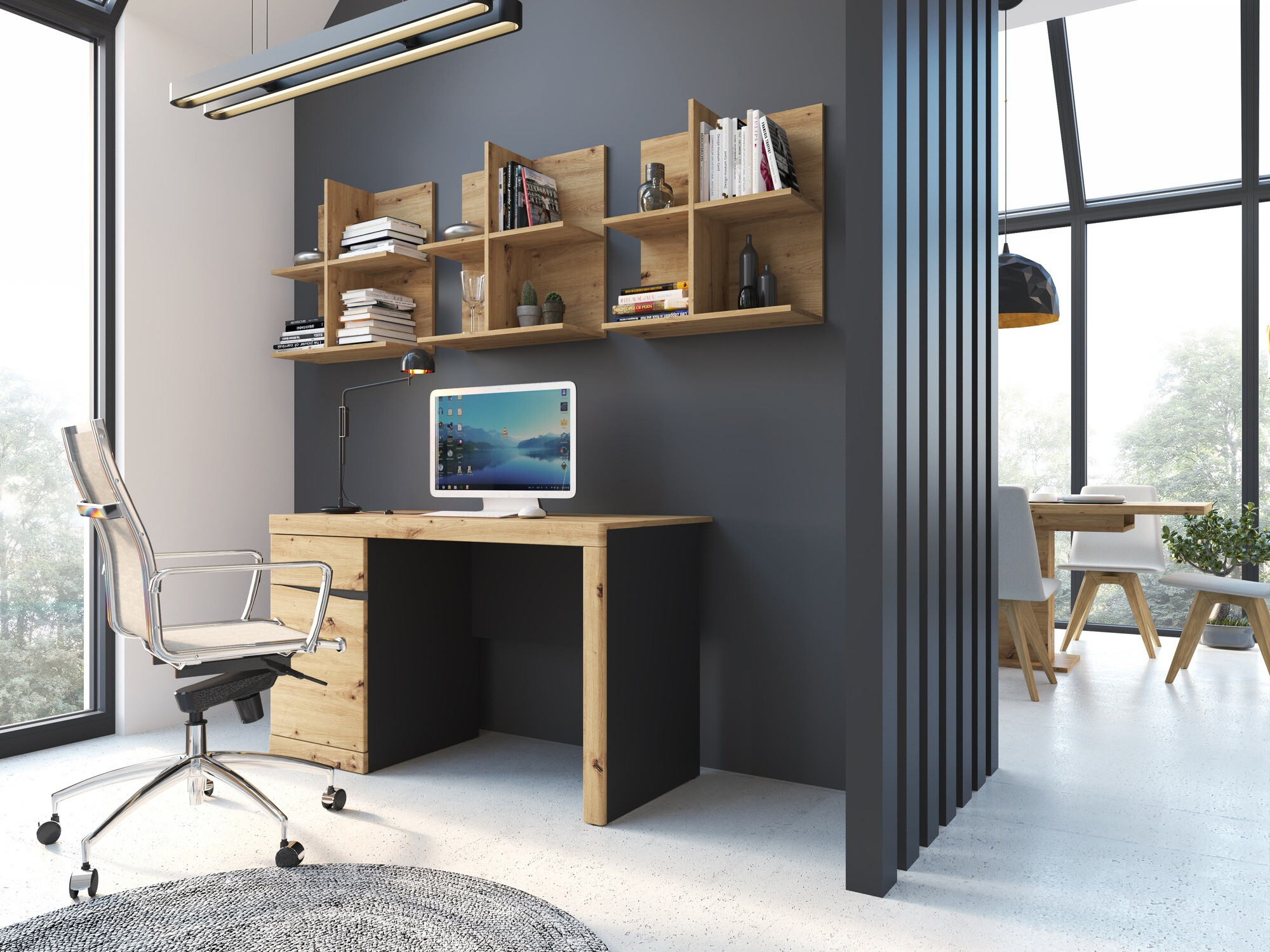 Настенная полка Venlori 126 (Artisan дуб)