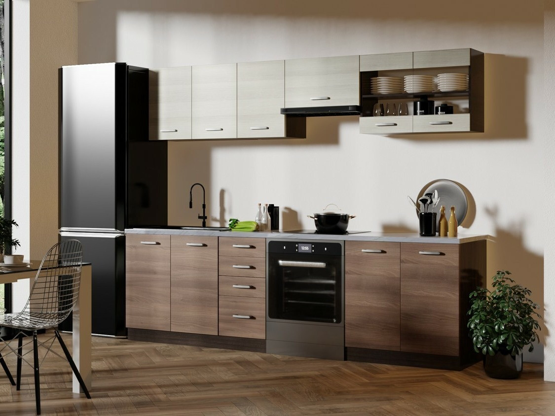 Virtuves komplekts Houston 1138 (Tumšs ozols + Gaišs ozols)