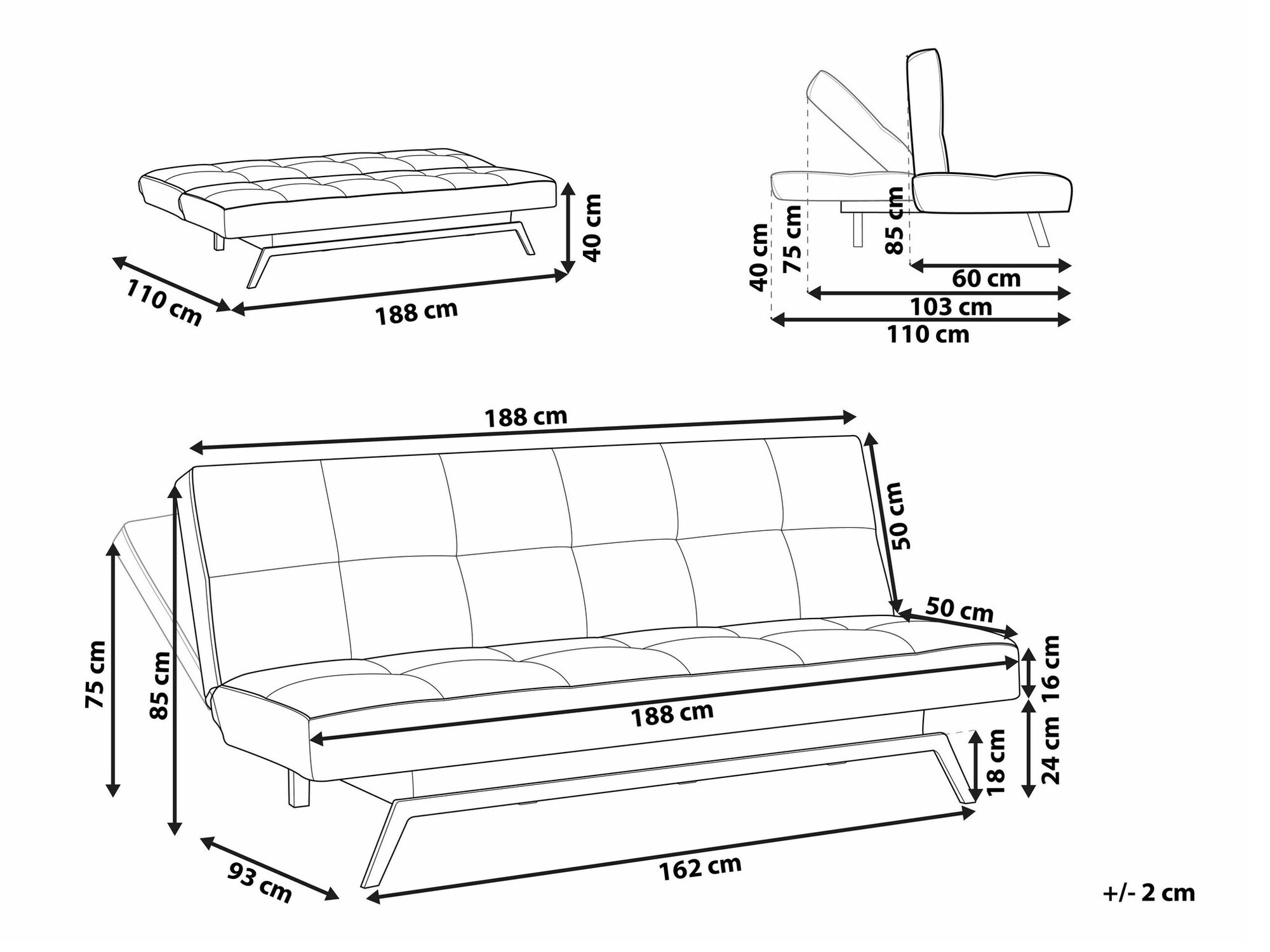 Dīvāns gulta Berwyn 2175 (Zaļš)