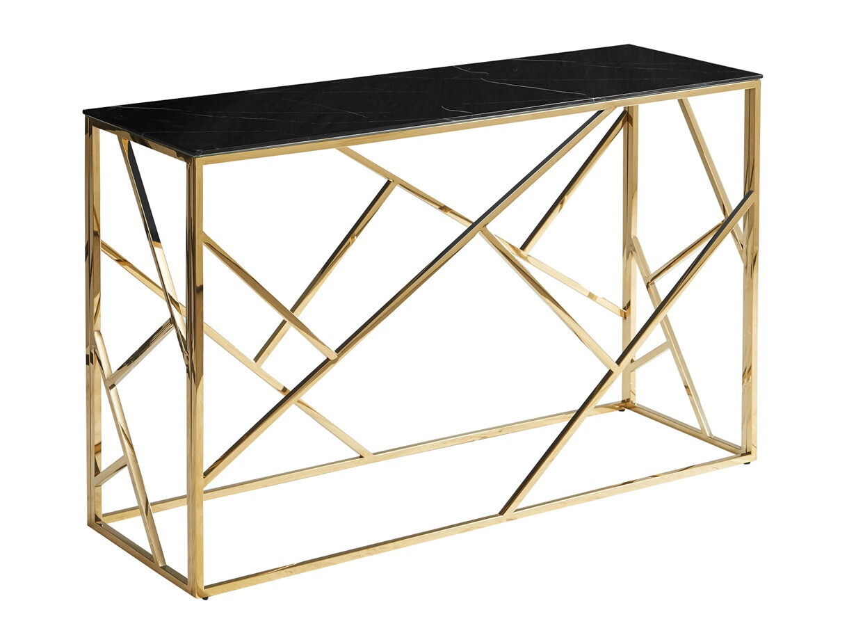 Konsole Detroit 459 (Zelta + Melnais marmors)