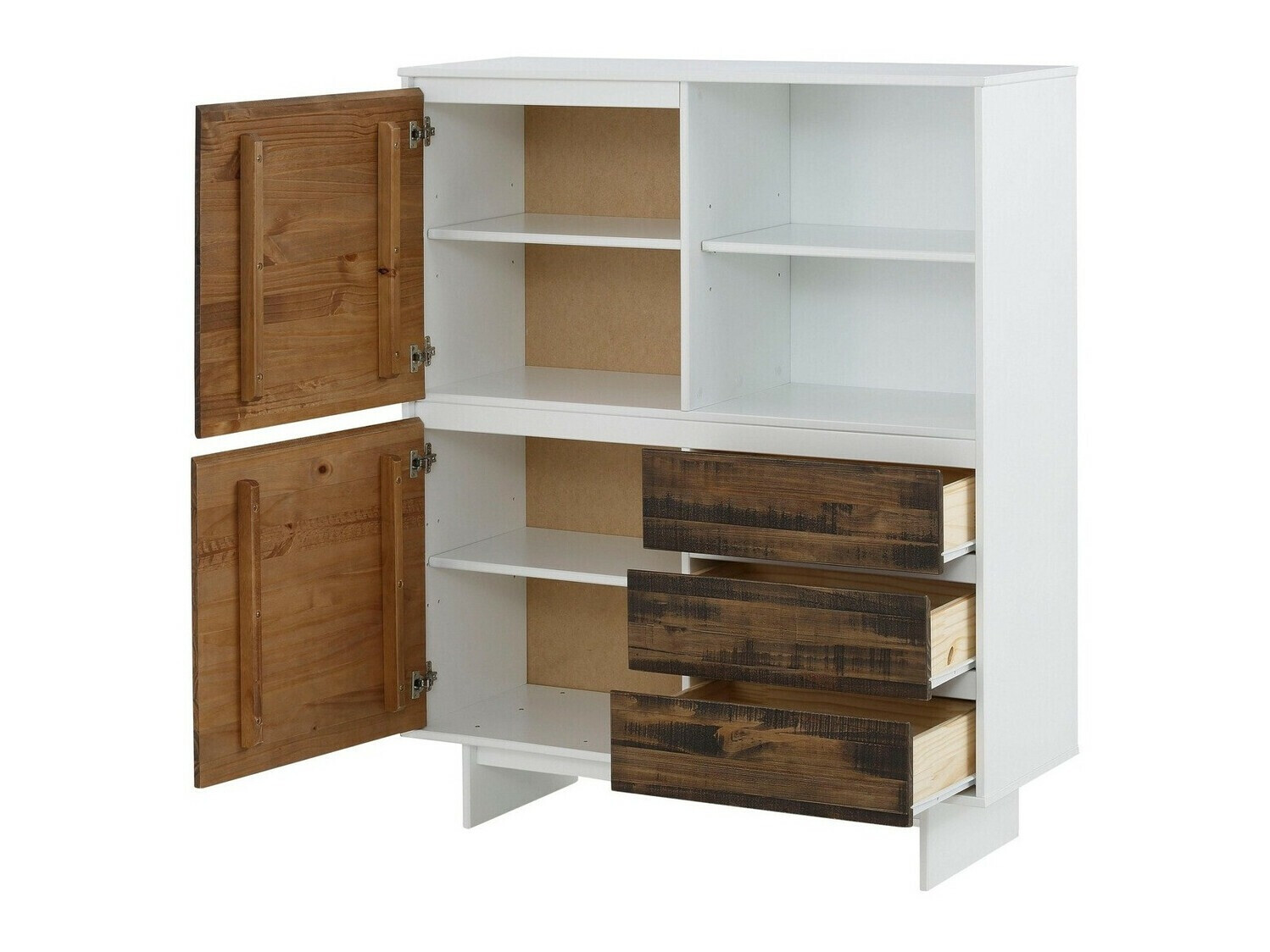 Kомод Denton 213 (Белый + Коричневый)