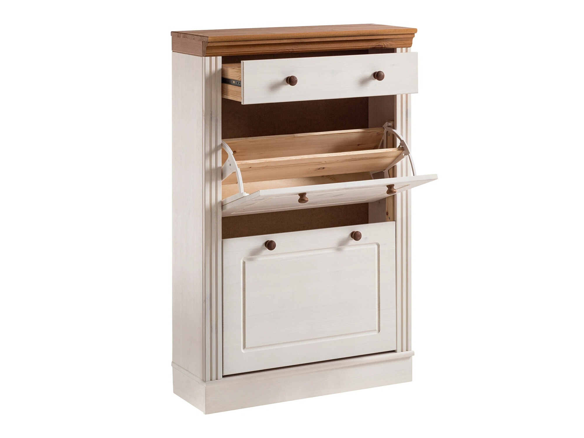 Тумба для обуви Saltoro 132 (Белый + Медовый дуб)