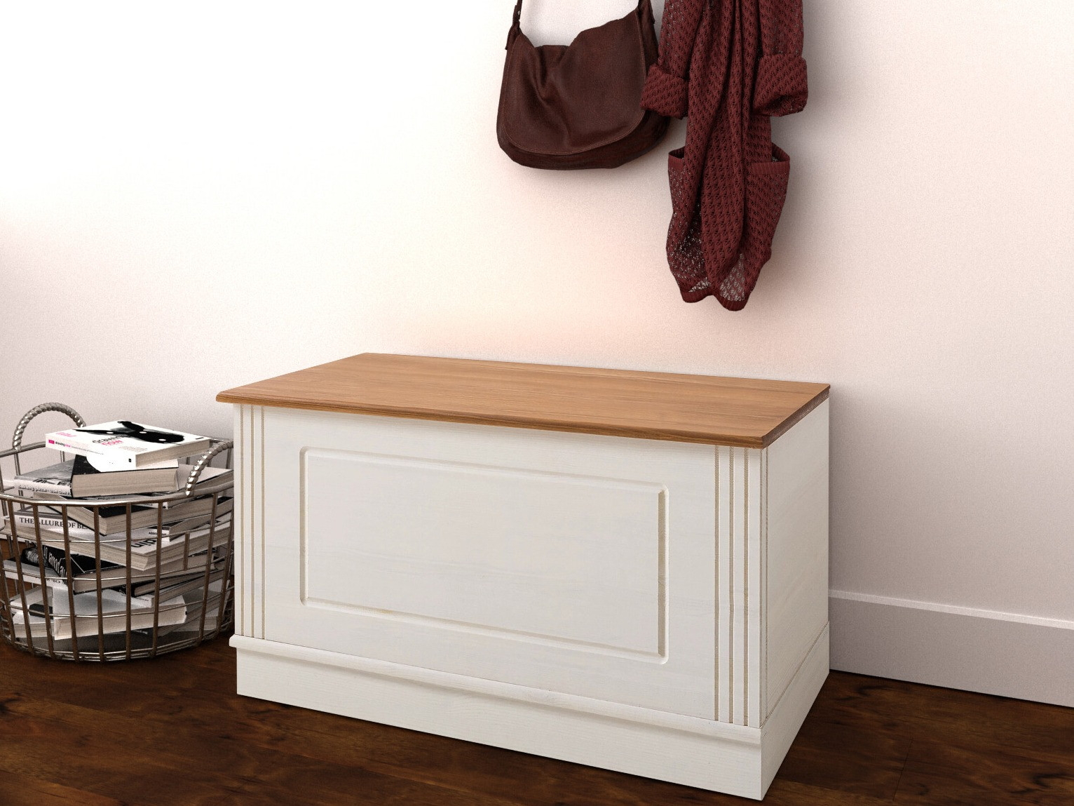 Ящик для хранения Saltoro 133 (Белый + Медовый дуб)