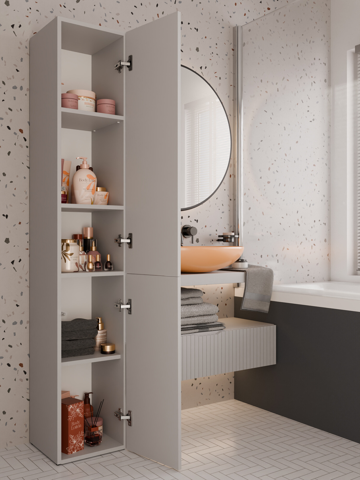 Stāvošs vannas skapītis Nolmaru 110 (Kašmirs)