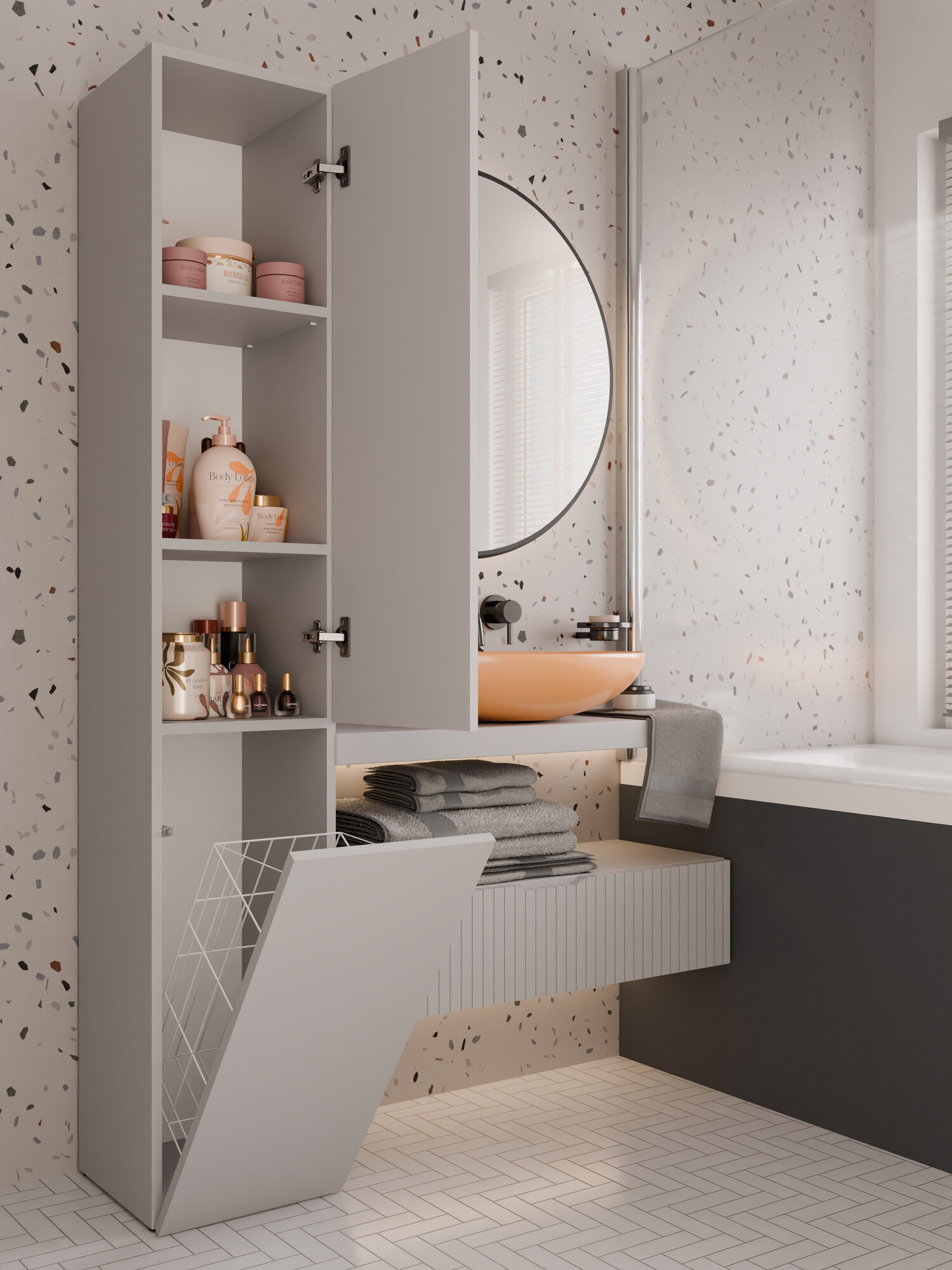 Stāvošs vannas skapītis Nolmaru 111 (Kašmirs)