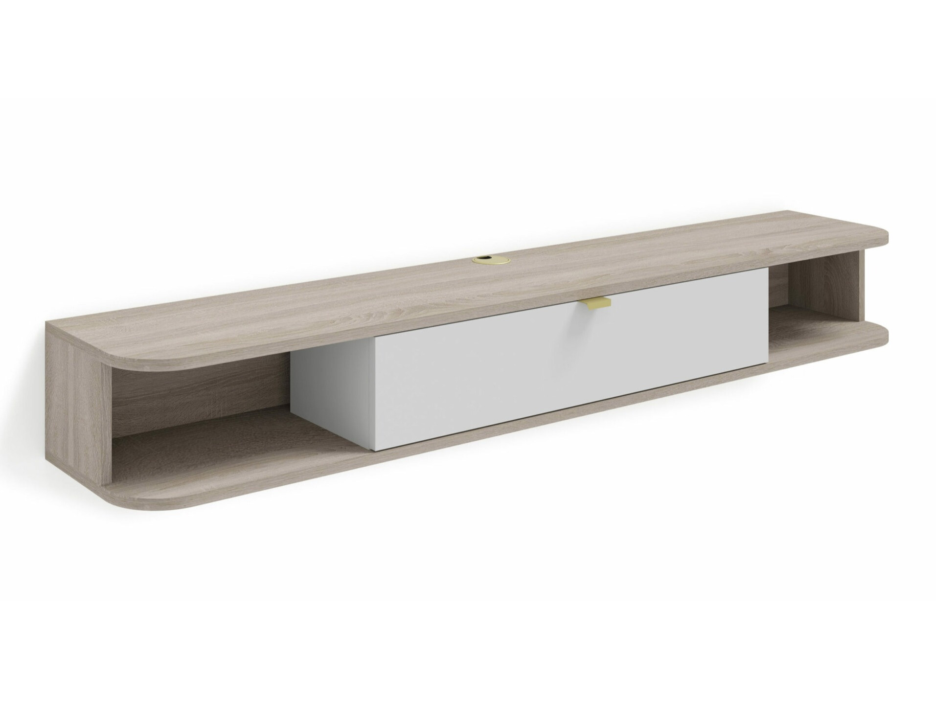 ТВ тумба Buffalo 176 (Сонома Дуб + Матовый белый)