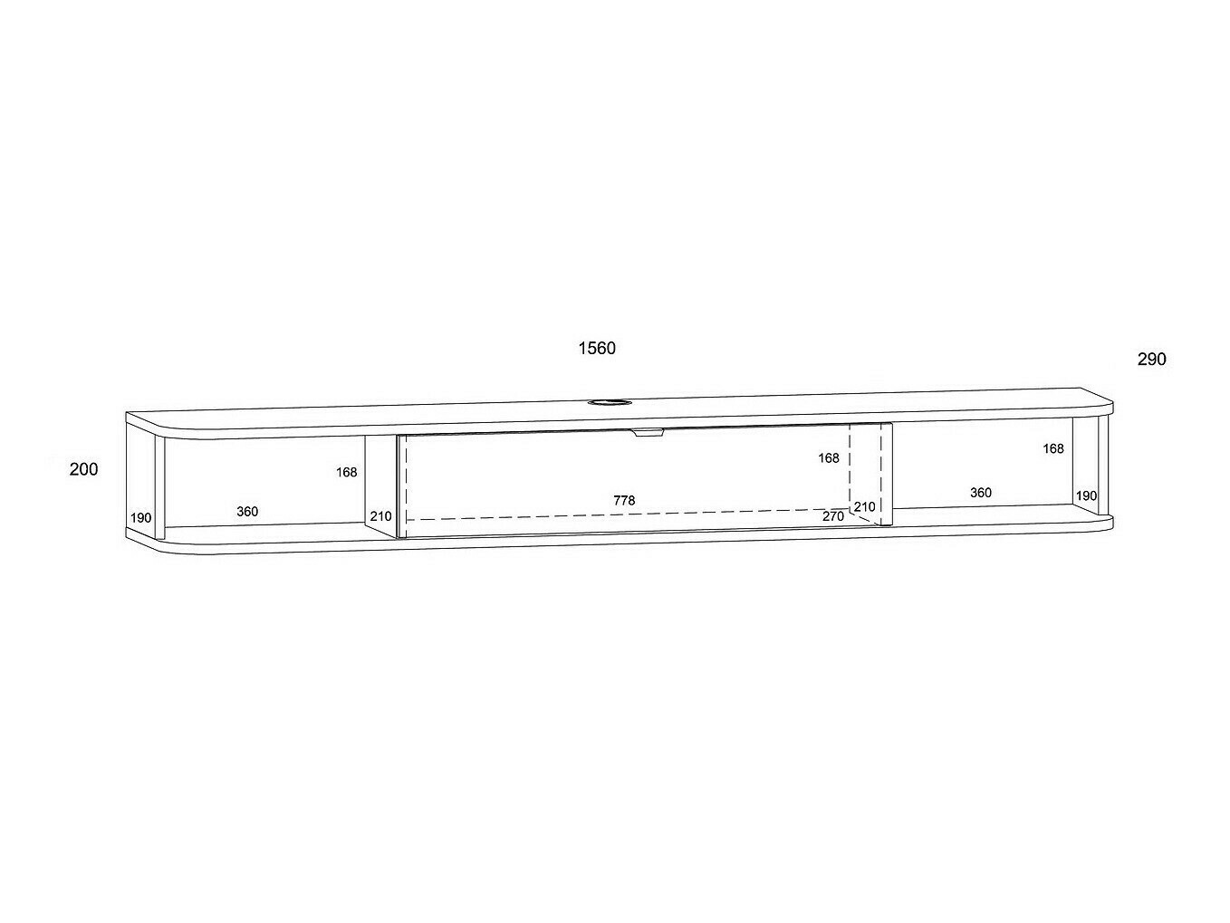 ТВ тумба Buffalo 176 (Сонома Дуб + Матовый белый)