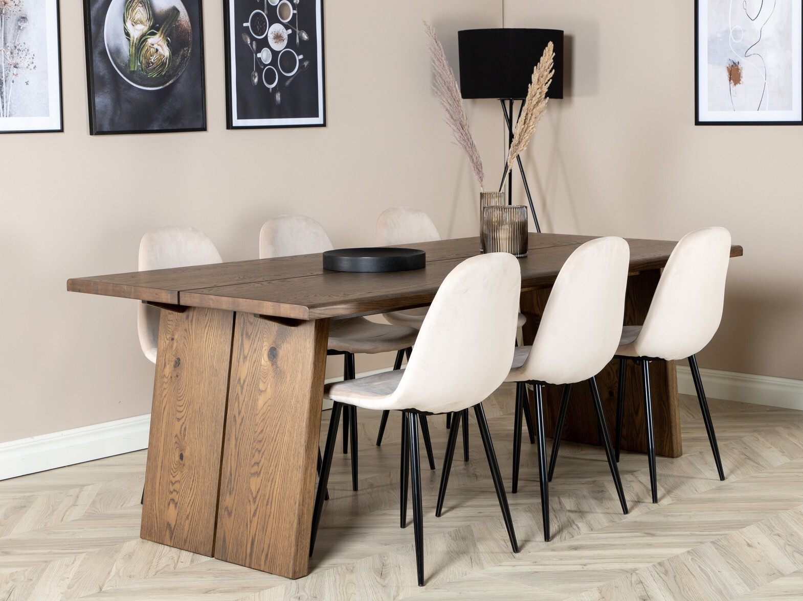 Обеденный гарнитур Dallas 1868 (Чёрный + Бежевый)