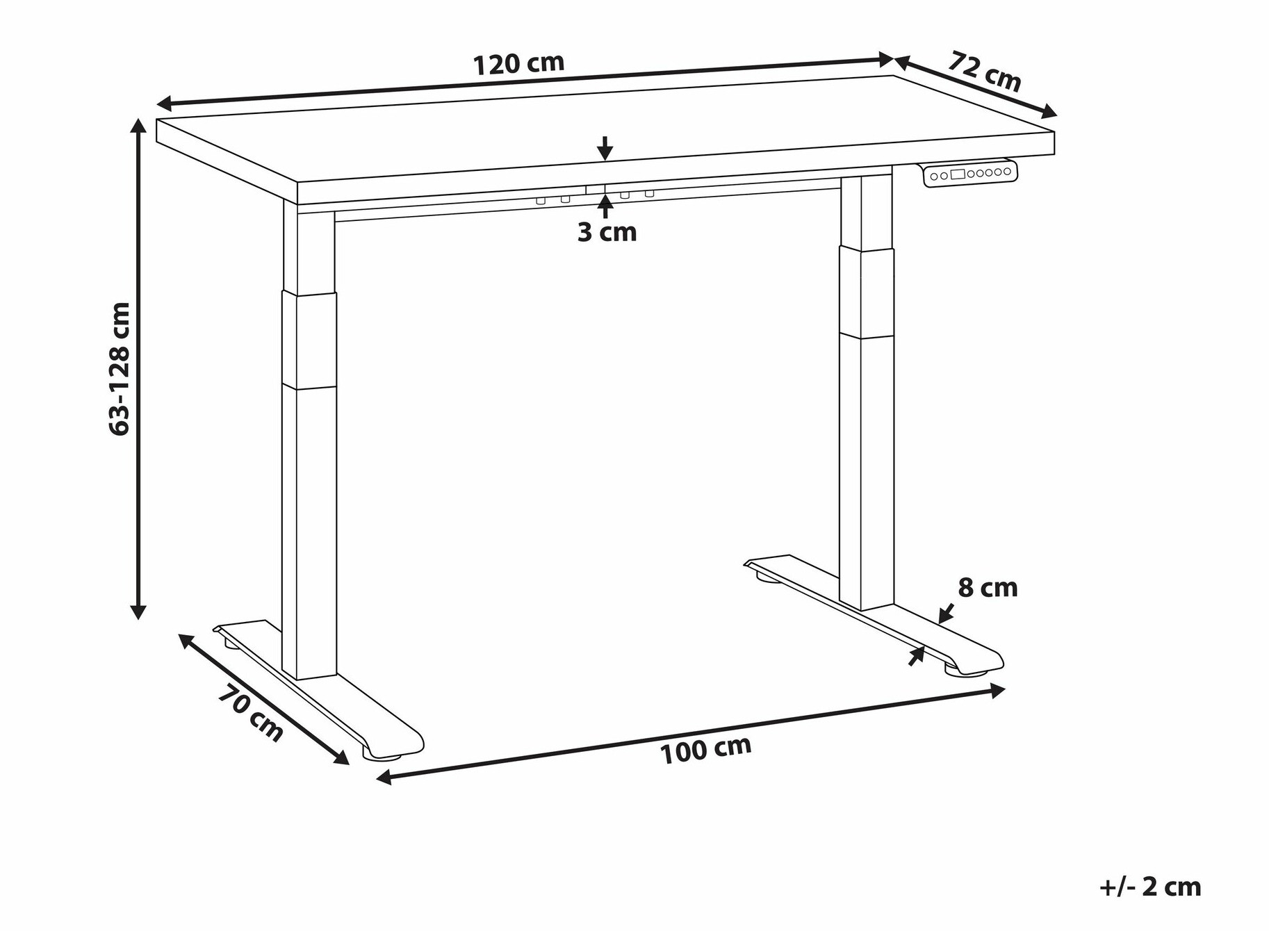 Рабочий стол с регулируемой высотой Berwyn 2176 (Белый)