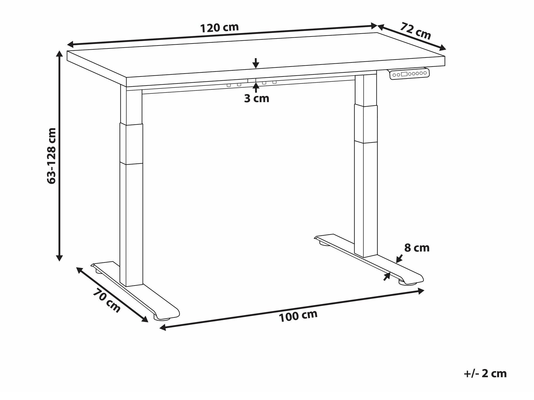 Рабочий стол с регулируемой высотой Berwyn 2176 (Темное дерево)