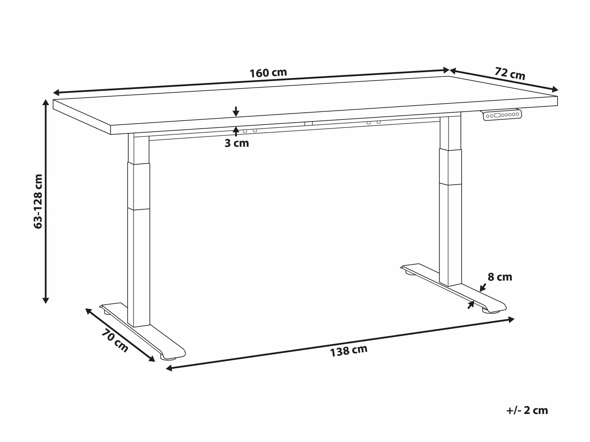 Рабочий стол с регулируемой высотой Berwyn 2177 (Чёрный)