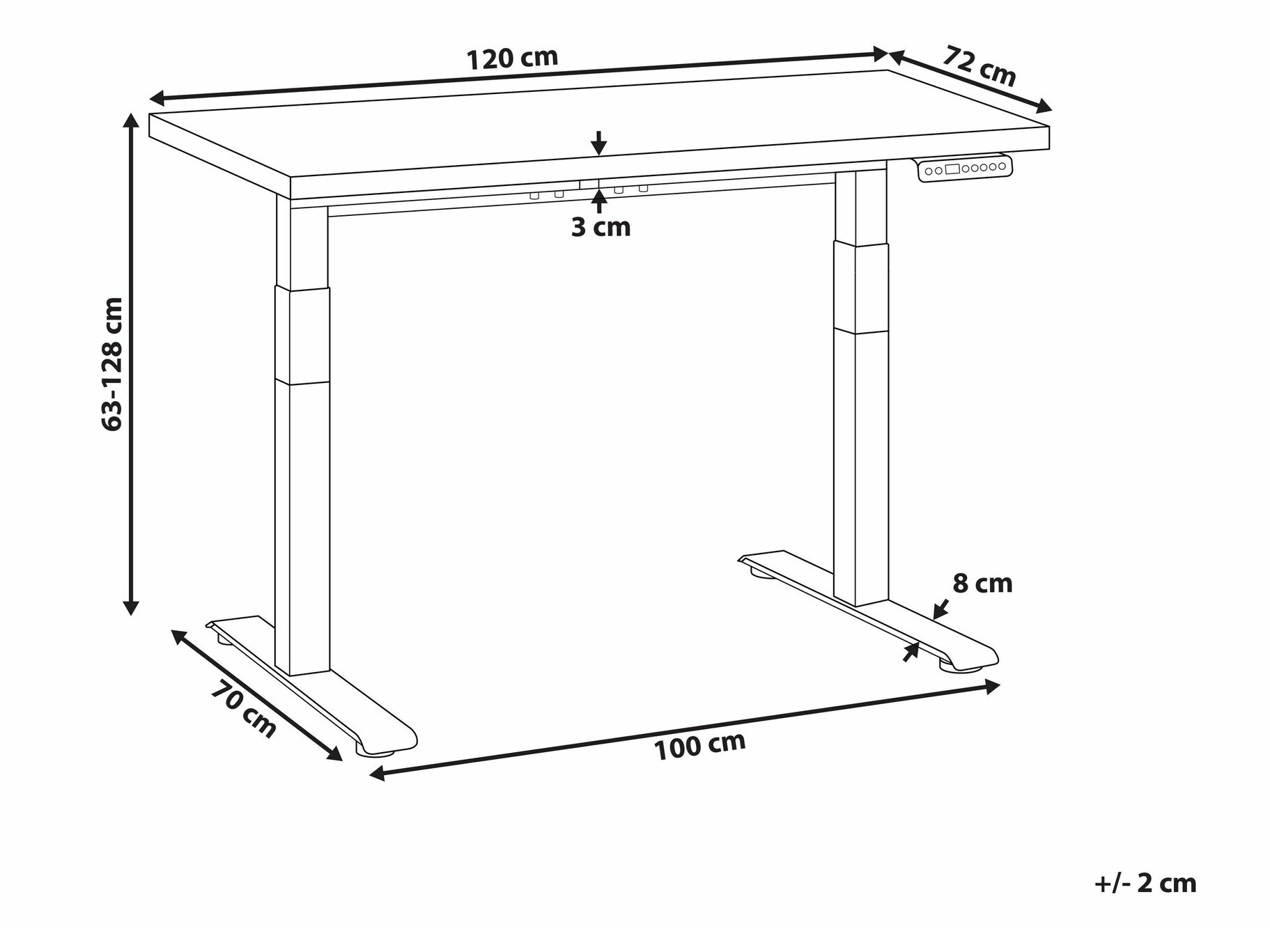 Rakstāmgalds ar regulējamu augstumu Berwyn 2176 (Pelēks)