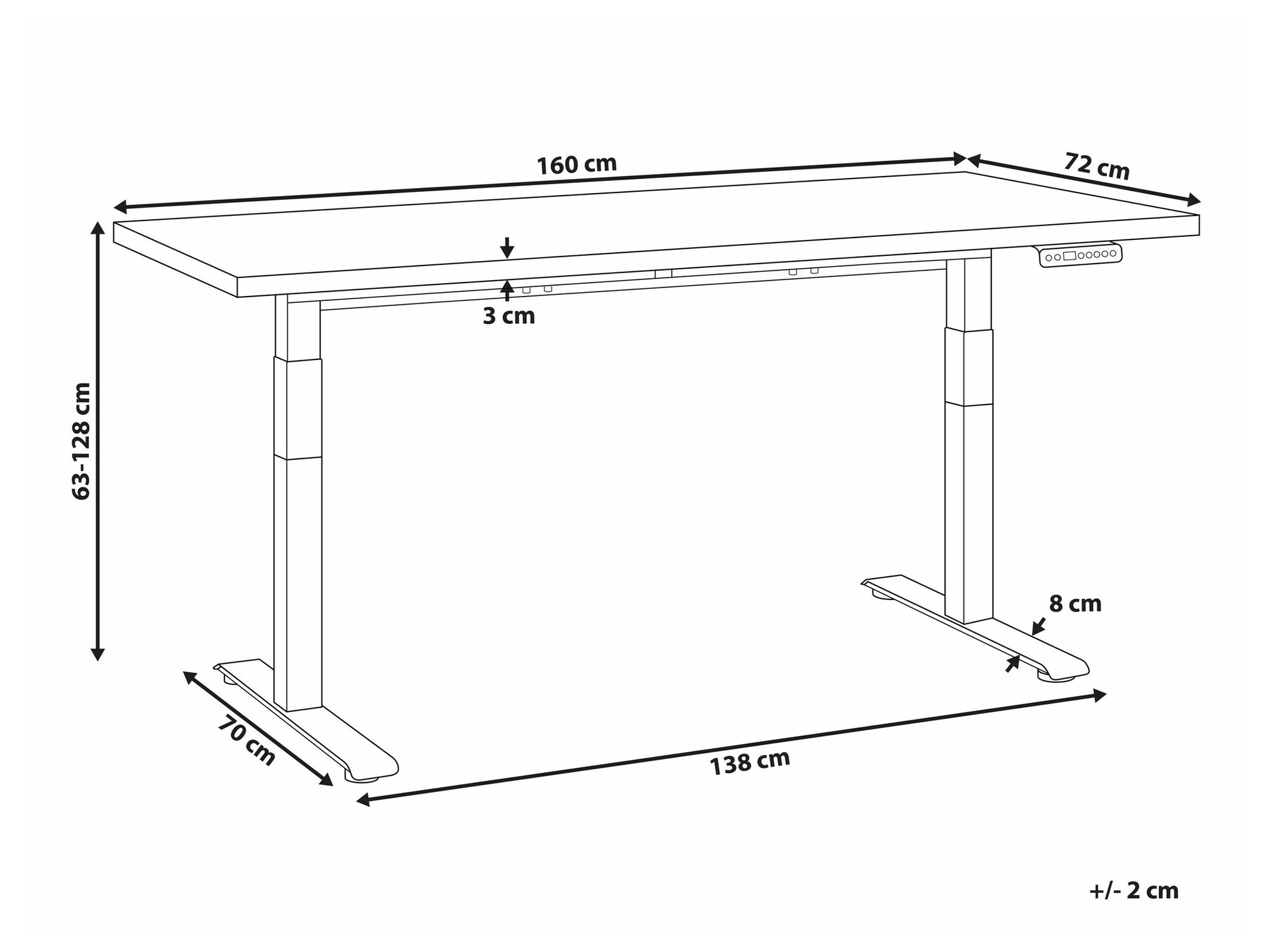Rakstāmgalds ar regulējamu augstumu Berwyn 2177 (Balts)