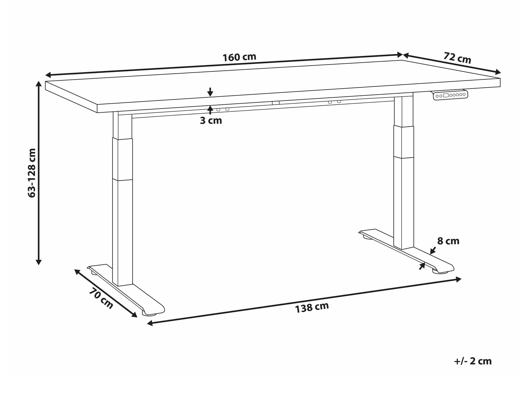 Rakstāmgalds ar regulējamu augstumu Berwyn 2177 (Melns)